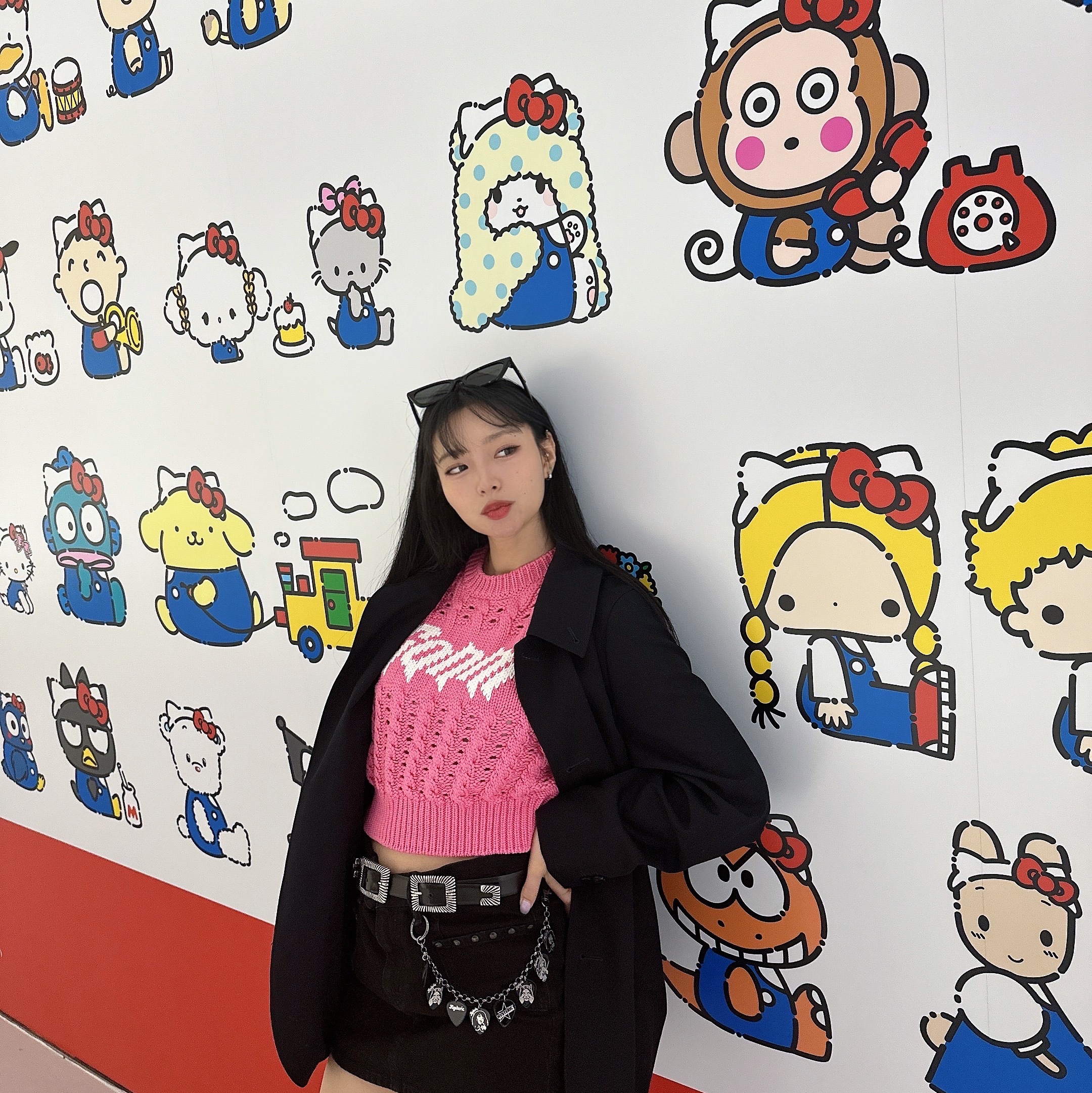 (W) Ganni Rope Cropped Vest Bonbon 착용 스타일 - 2