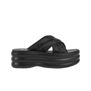 (W) Gucci GG Platform Slide Sandal Black Padded Nylon