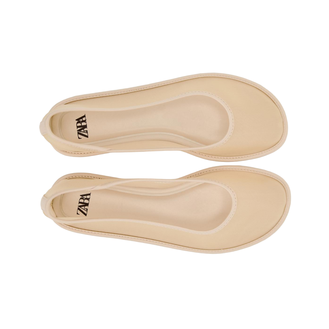 (W) 자라 매쉬 발레리나 플랫 슈즈 베이지((W) Zara Mesh Ballerina Flat Shoes Beige) - 2