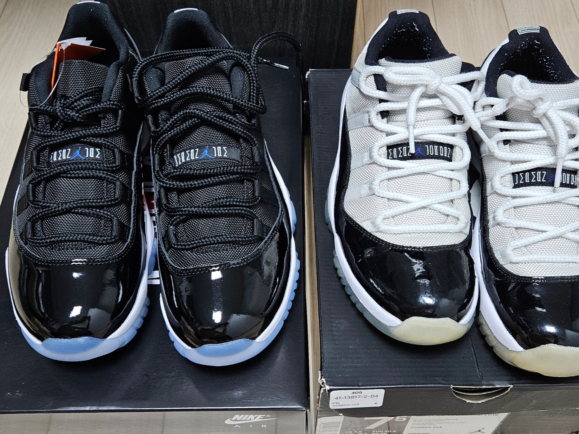 Jordan 11 Retro Low Black and Varsity Royal, Jordan 11 Retro Low Concord 착용 스타일 - 5