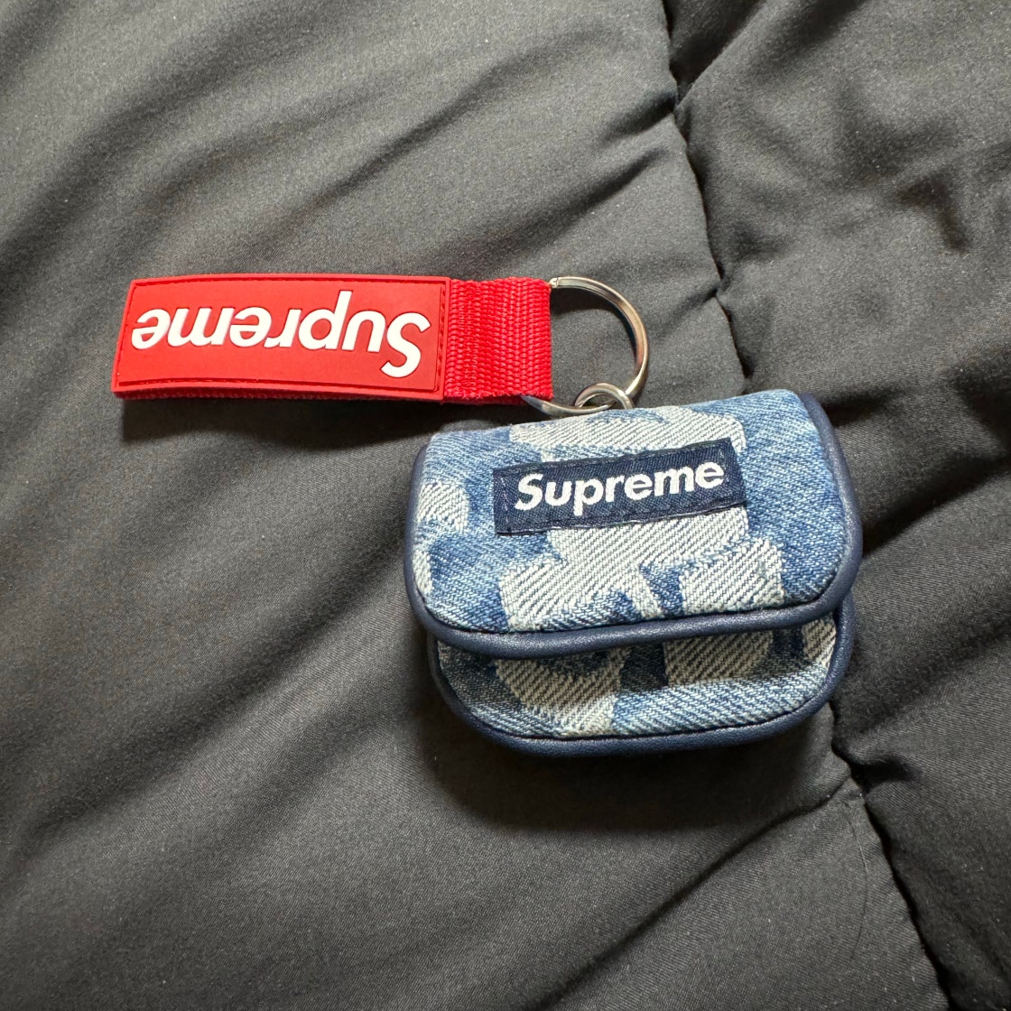 小物 supreme Fat Tip Denim Airpods Case Buy Supreme Fat Tip Jacquard Denim AirPod Case 'Black