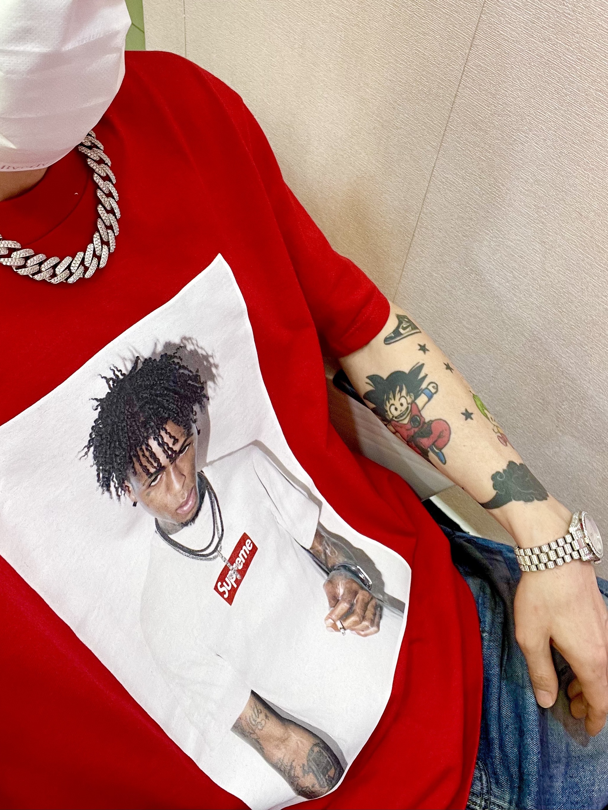 Jordan 1 High 85 Black White, Supreme NBA Youngboy T-Shirt Red - 23FW 착용 스타일