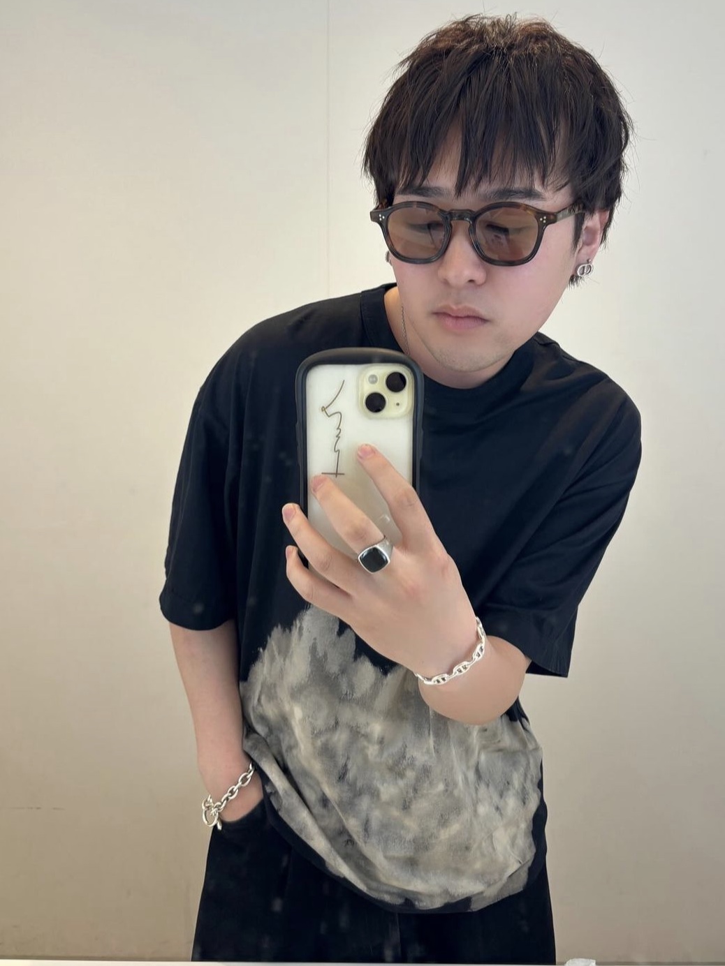 Markaware Comfort Fit Tee Cloudy Bleaching 착용 스타일