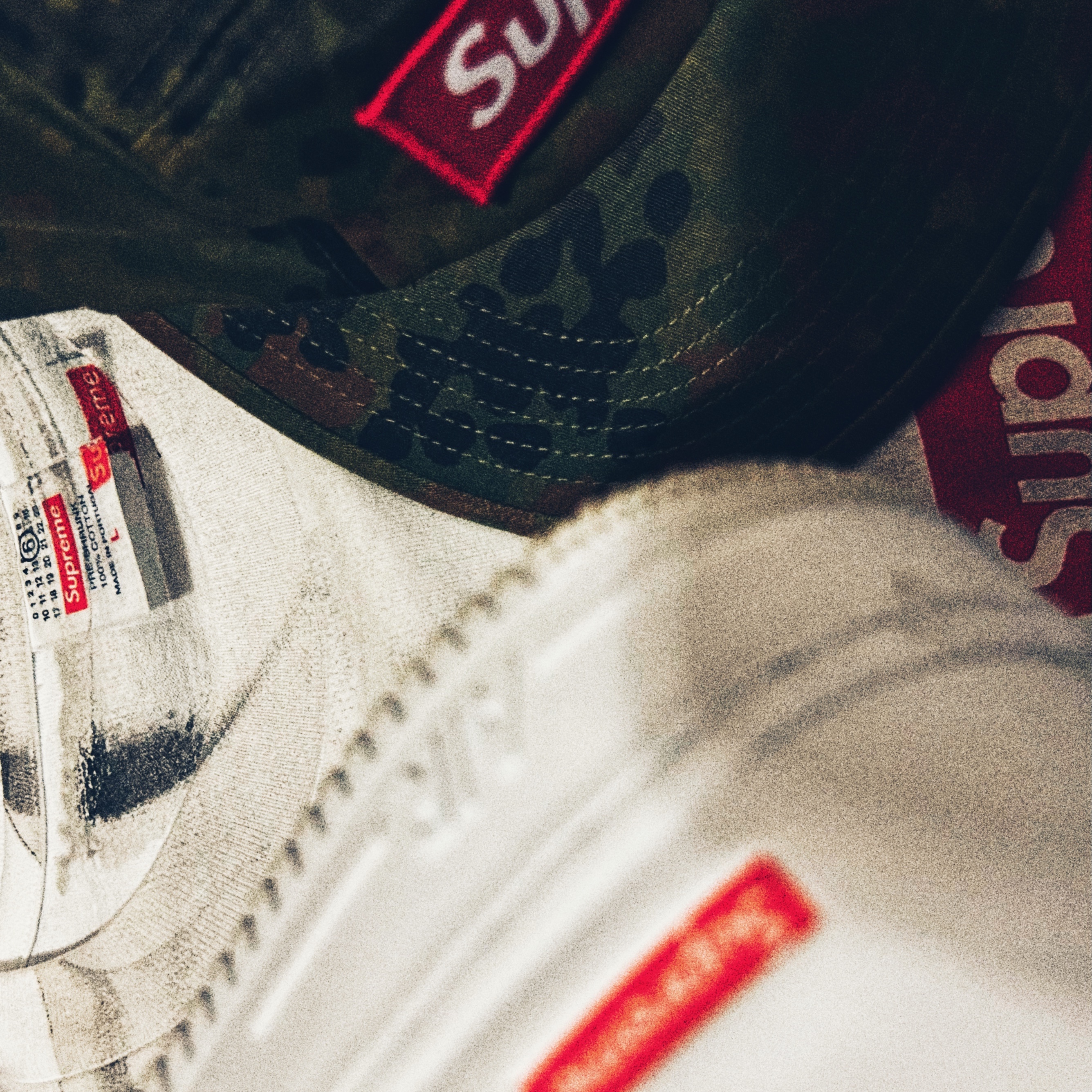 Supreme x MM6 Maison Margiela Box Logo T-Shirt White - 24SS, Nike x Supreme Air Force 1 Low White 착용 스타일 - 4