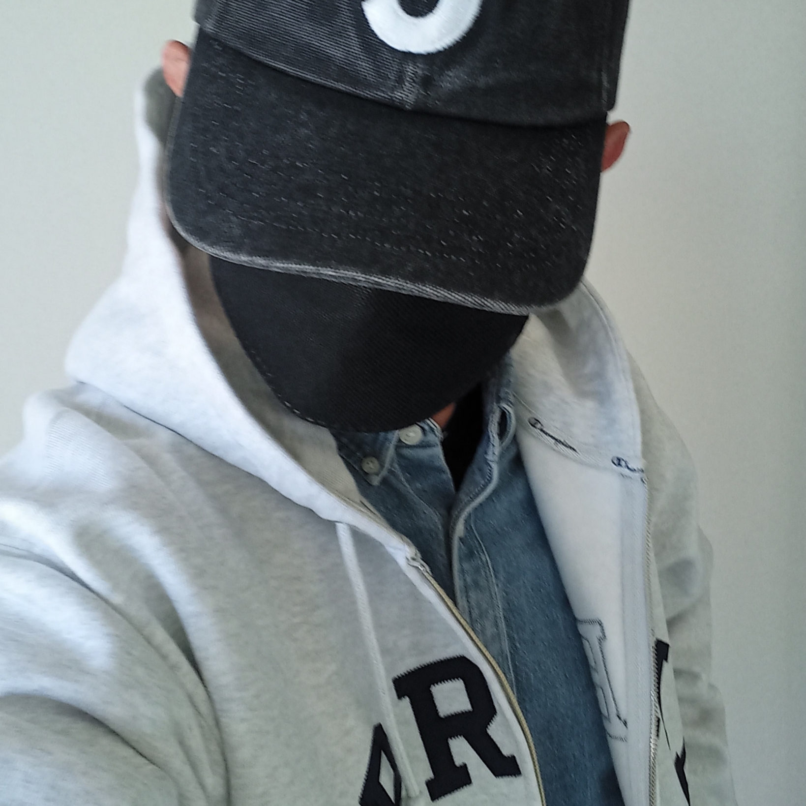 Supreme Pigment Canvas S Logo 6-Panel Black - 23SS, Supreme x Champion Zip Up Hooded Sweatshirt Ash Grey - 24SS 착용 스타일 - 2