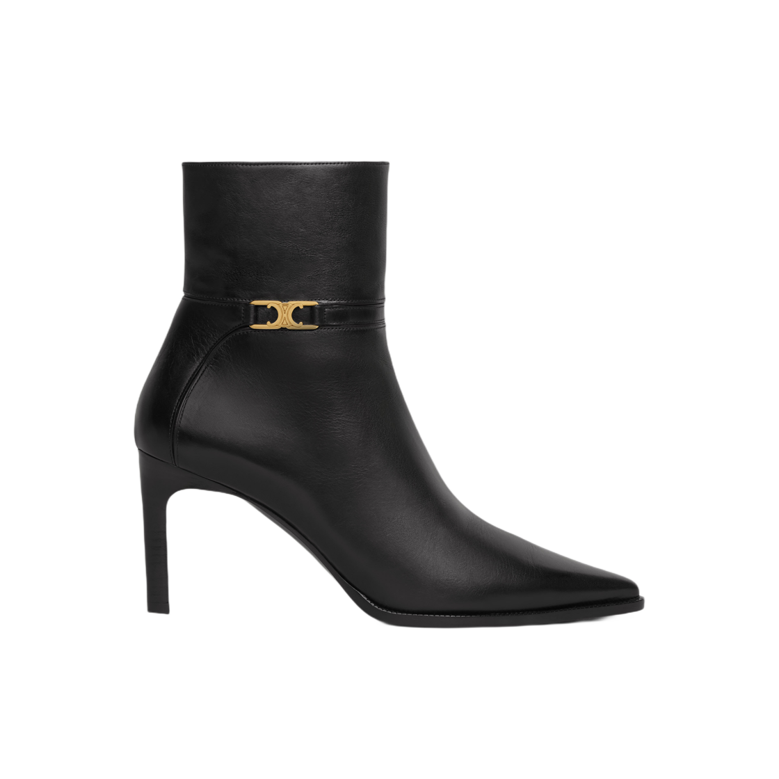 (W) Celine Verneuil Ankle Boot with Triomphe in Calfskin Black 상세 이미지 1