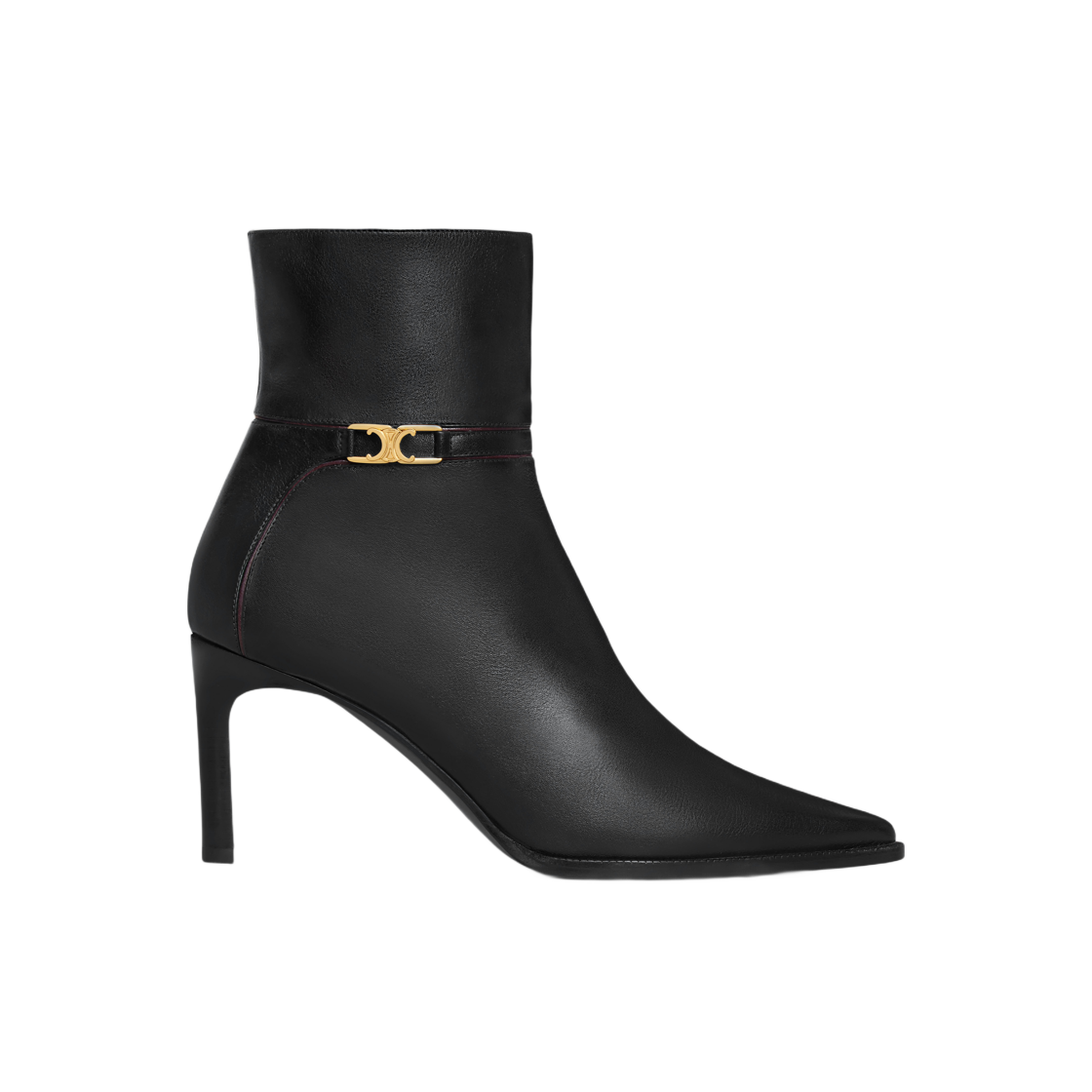 (W) Celine Verneuil Ankle Boot with Triomphe in Calfskin Black 상세 이미지 1