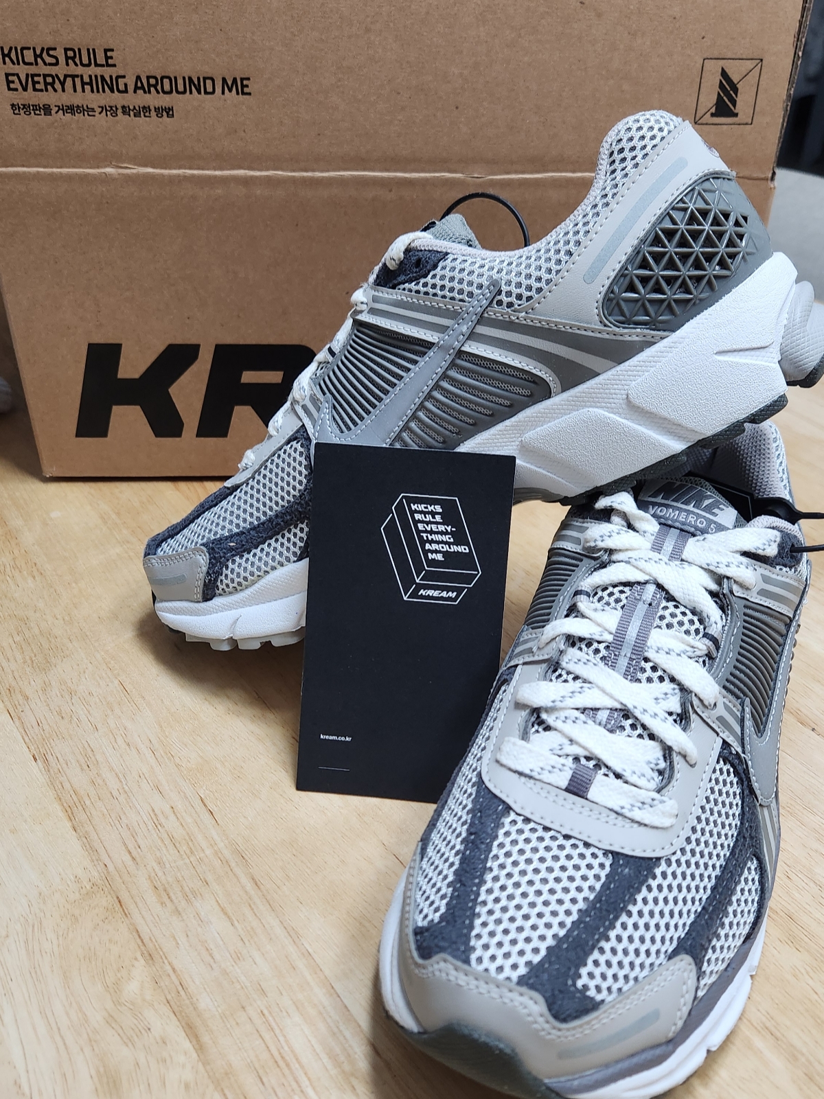Nike Zoom Vomero 5 PRM Light Iron Ore and Flat Fewter 착용 스타일