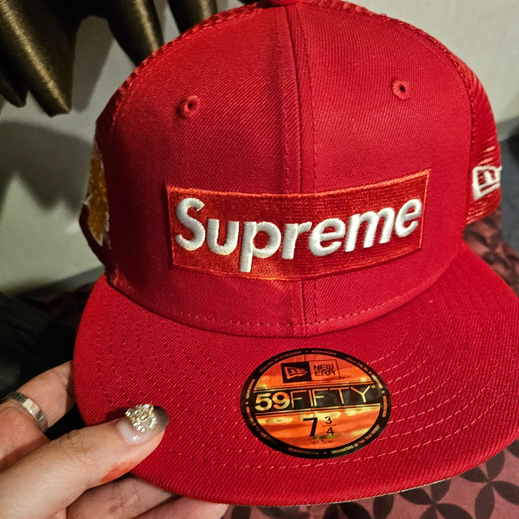 Supreme Box Logo Mesh Back New Era Red - 24SS 착용 스타일 - 1