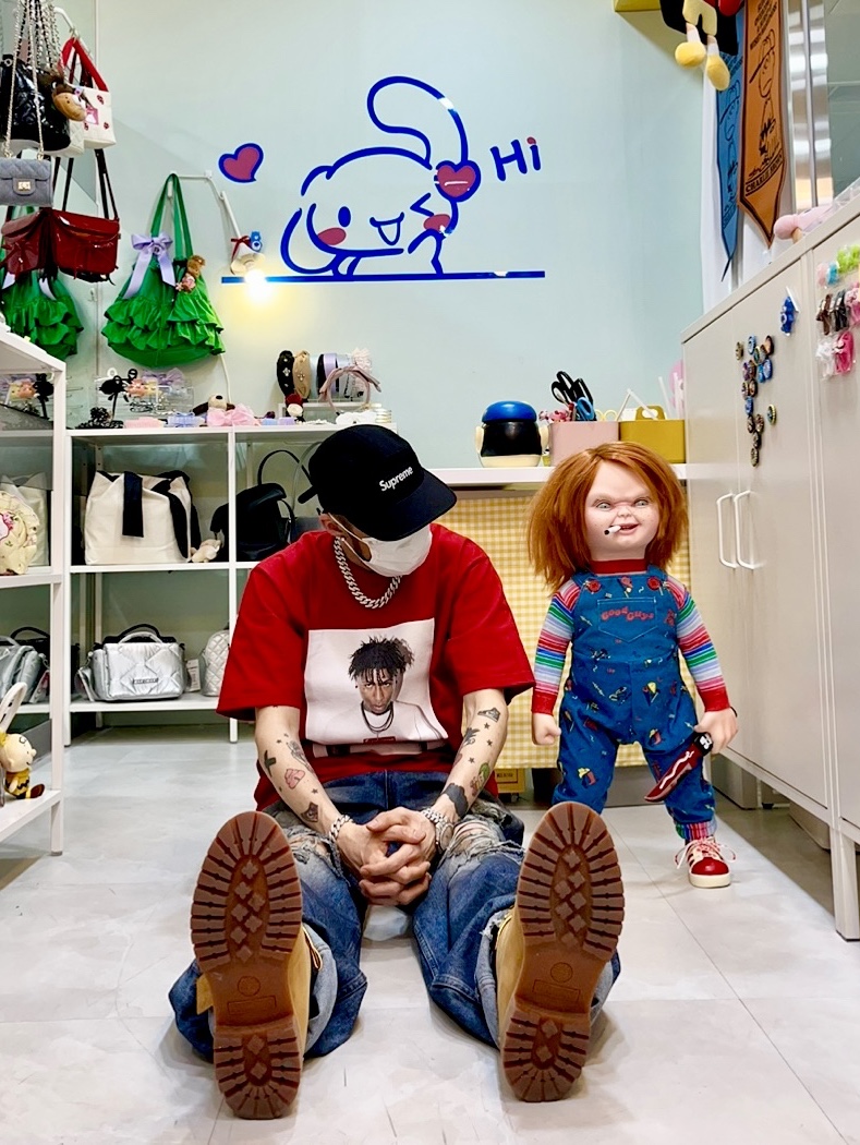 Supreme Washed Chino Twill Camp Cap Black, Supreme NBA Youngboy T-Shirt Red - 23FW 착용 스타일