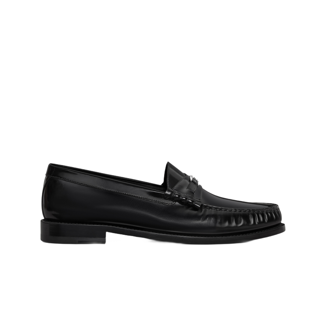 Celine Luco Triomphe Loafer in Polished Bullskin Black Silver 상세 이미지 1