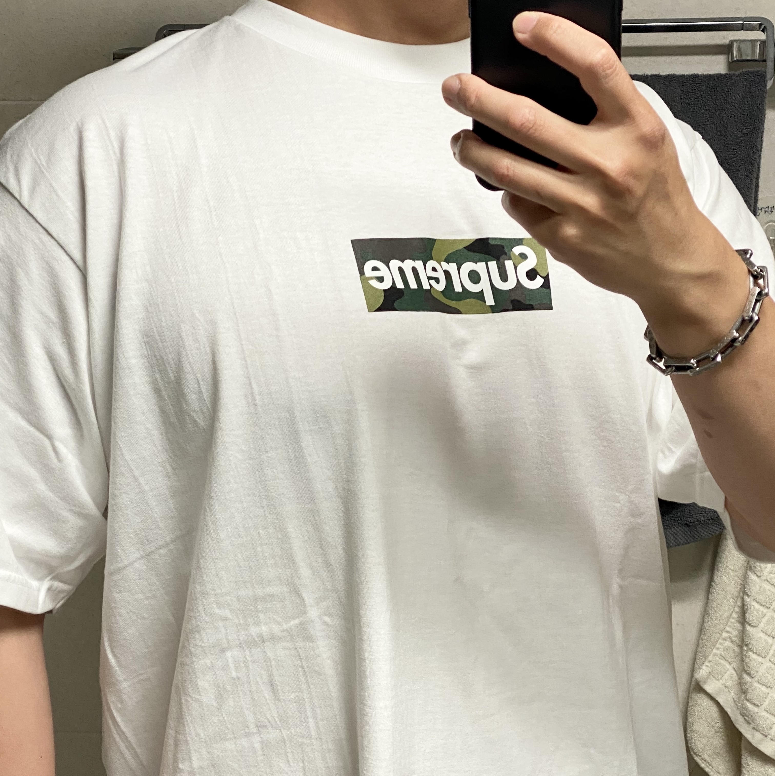 Supreme Box Logo T-Shirt White - 23FW 착용 스타일