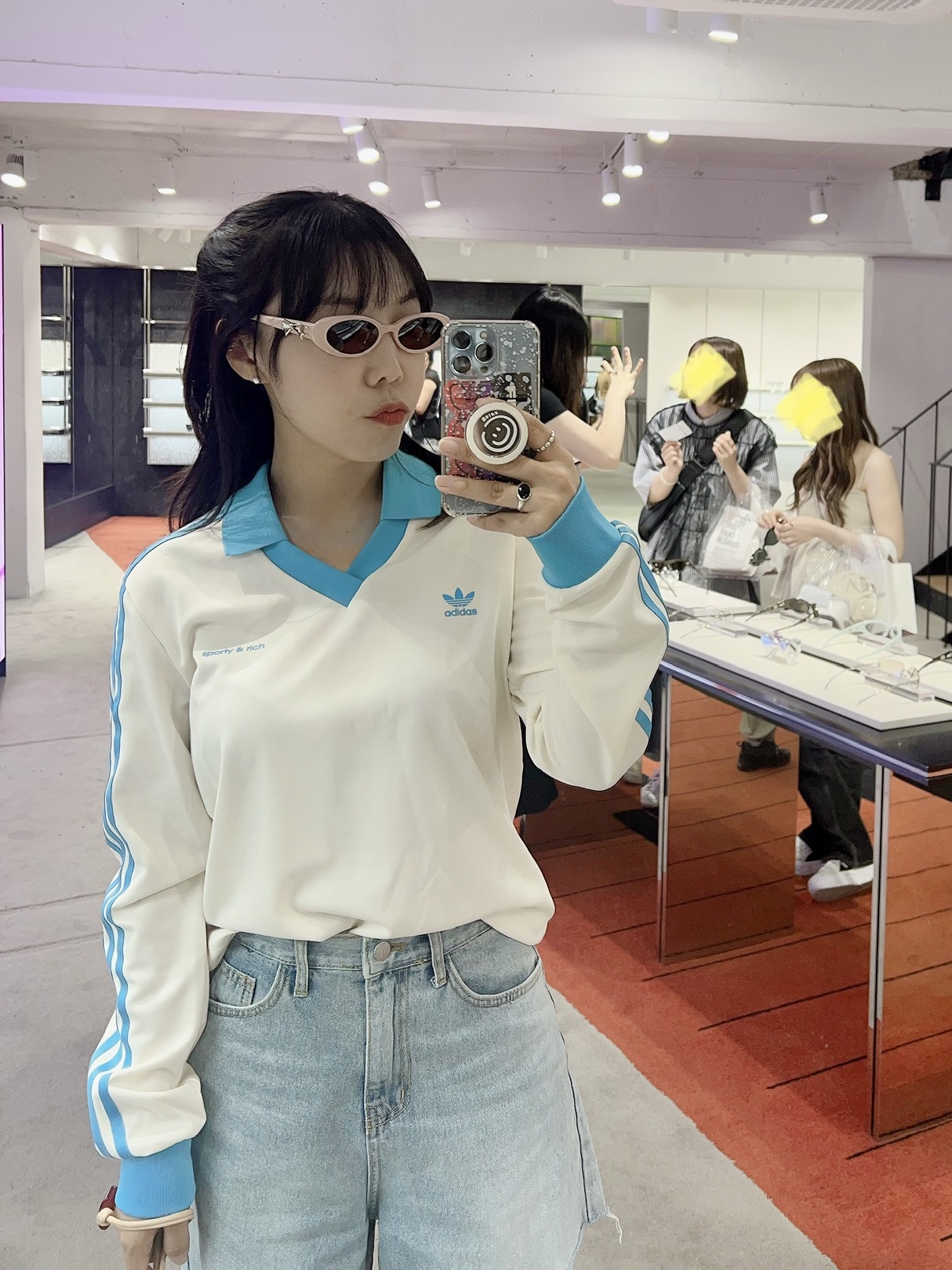 (W) Adidas x Sporty & Rich Long Sleeve Football Jersey Cream White - US Sizing, (W) Adidas x Sporty & Rich Long Sleeve Football Jersey Cream White - KR Sizing 착용 스타일 - 2