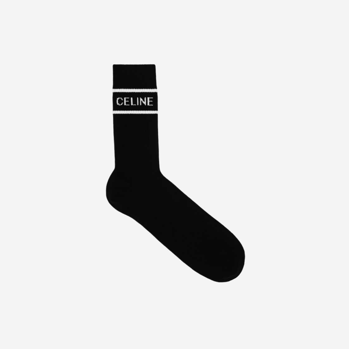 Celine Socks in Striped Cotton Black 상세 이미지 1