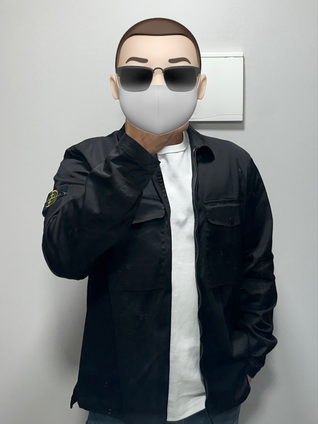 Stone Island 10210 Supima Cotton Twill Stretch-TC Overshirt Black - 24SS 착용 스타일