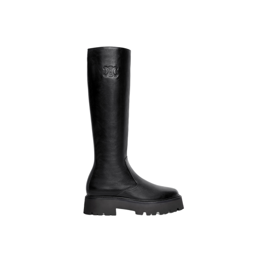 (W) Celine Bulky Zipped Boot with Triomphe in Calfskin Black