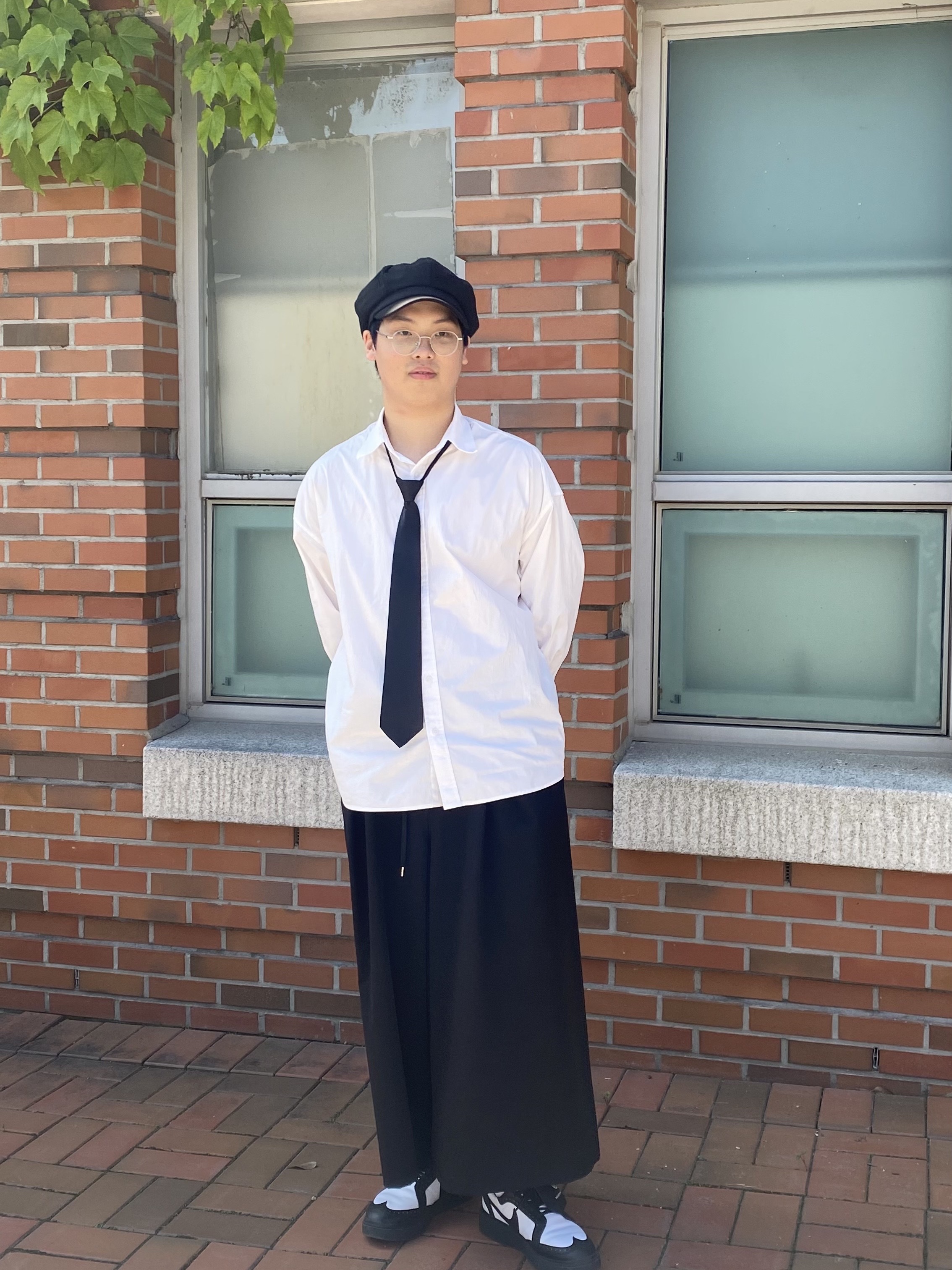 Nike x Peaceminusone Kwondo1 Black and White 착용 스타일 - 2