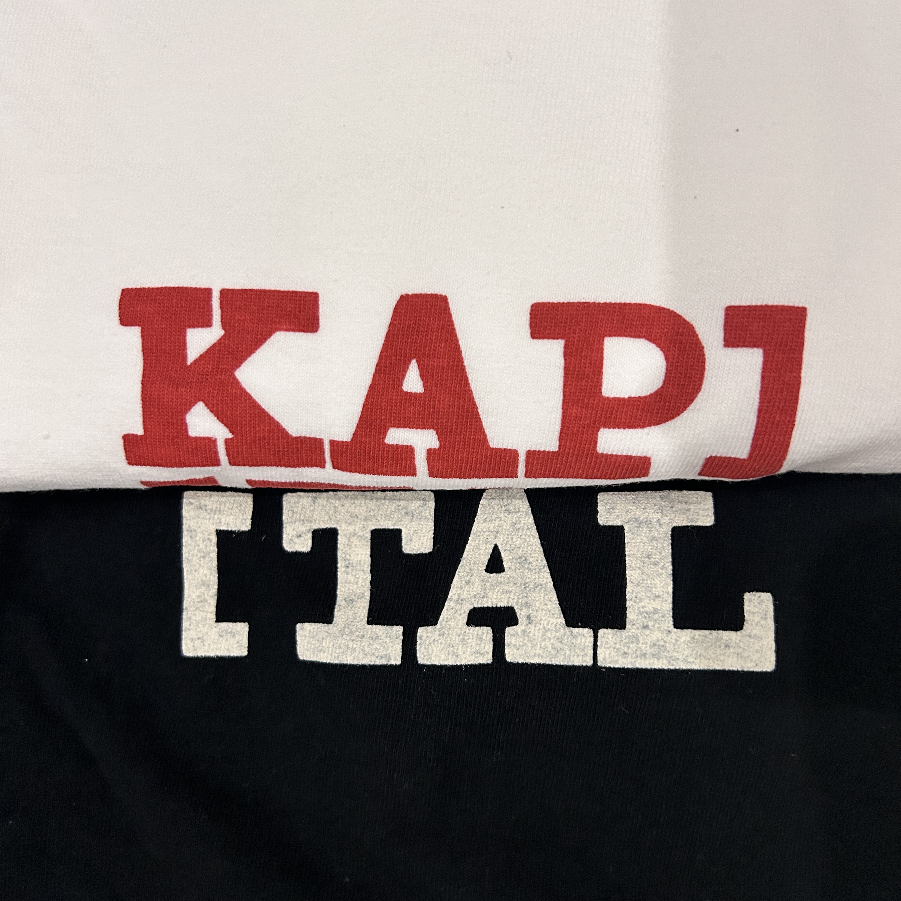 Kapital Rookie Crewneck T-Shirt Black, Kapital Rookie Crewneck T-Shirt Red 착용 스타일