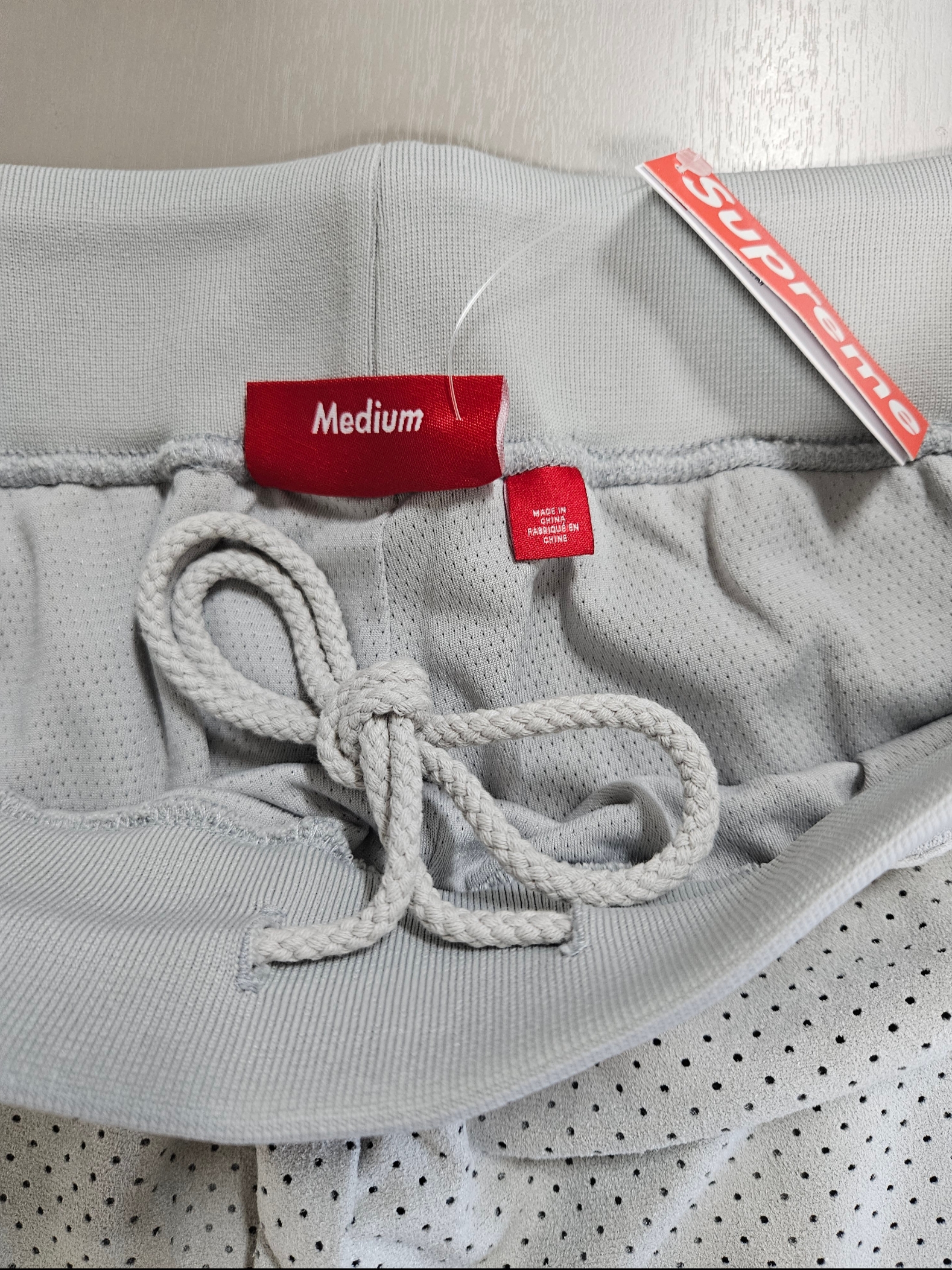 Supreme Ultrasuede Mesh Short Grey - 24SS 착용 스타일 - 2