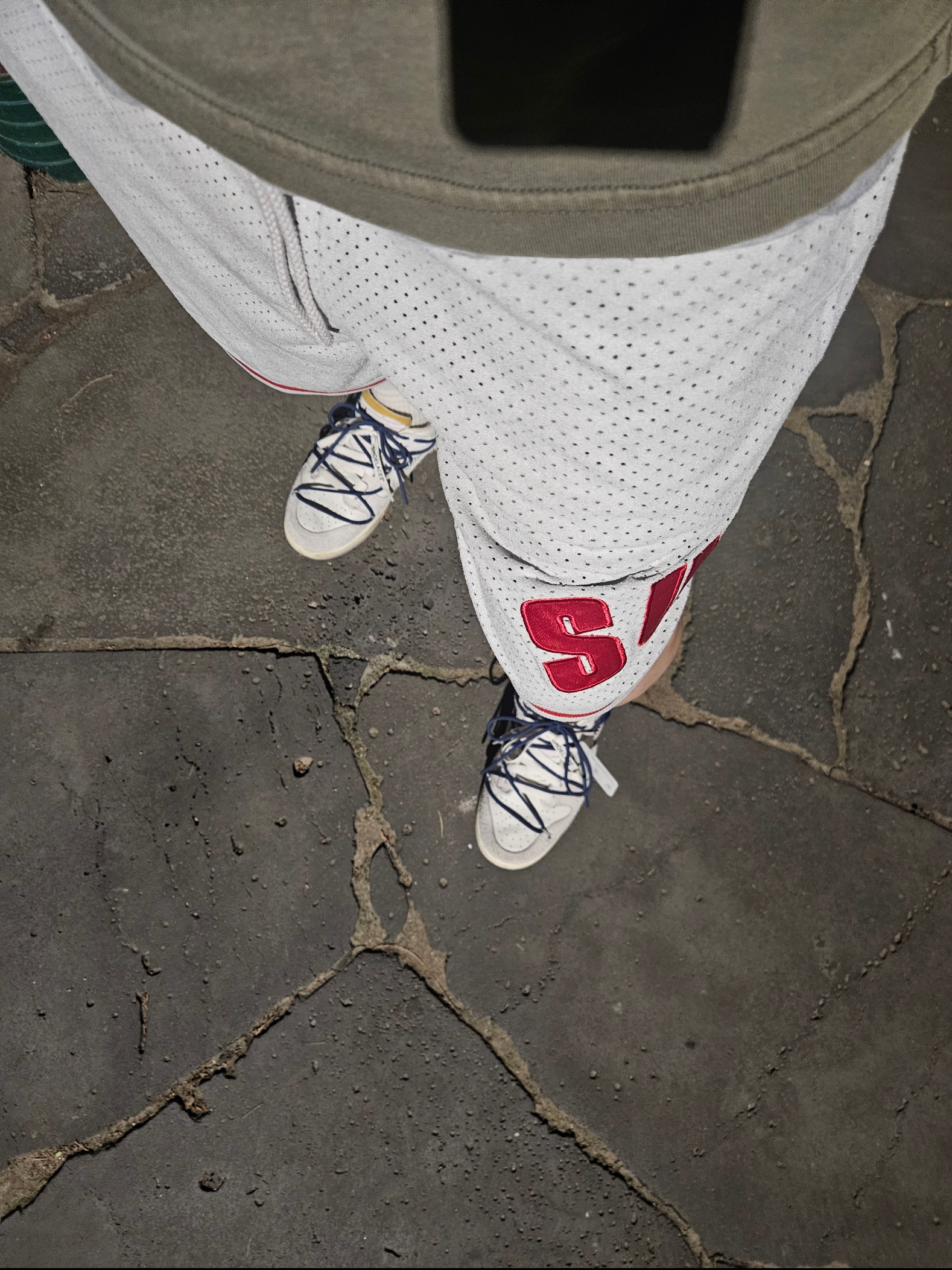 Supreme Ultrasuede Mesh Short Grey - 24SS 착용 스타일 - 1