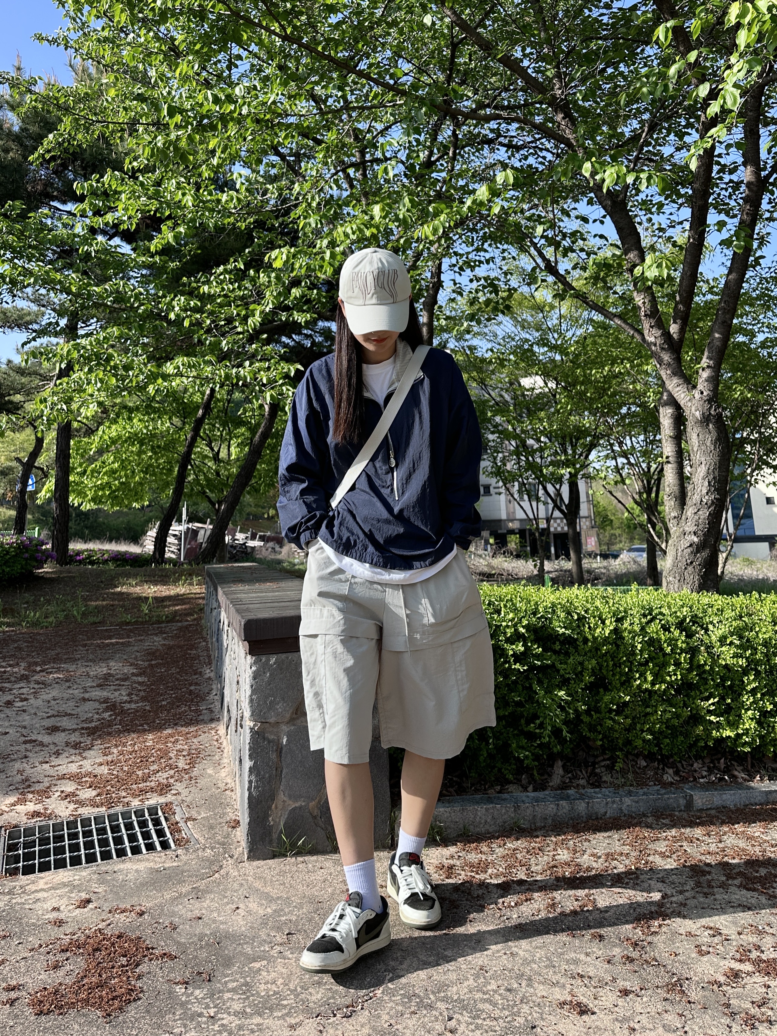 Nike x Kim Jones Reversible Wind Breaker Navy - US/EU, Nike x Kim Jones Reversible Wind Breaker Navy - Asia 착용 스타일