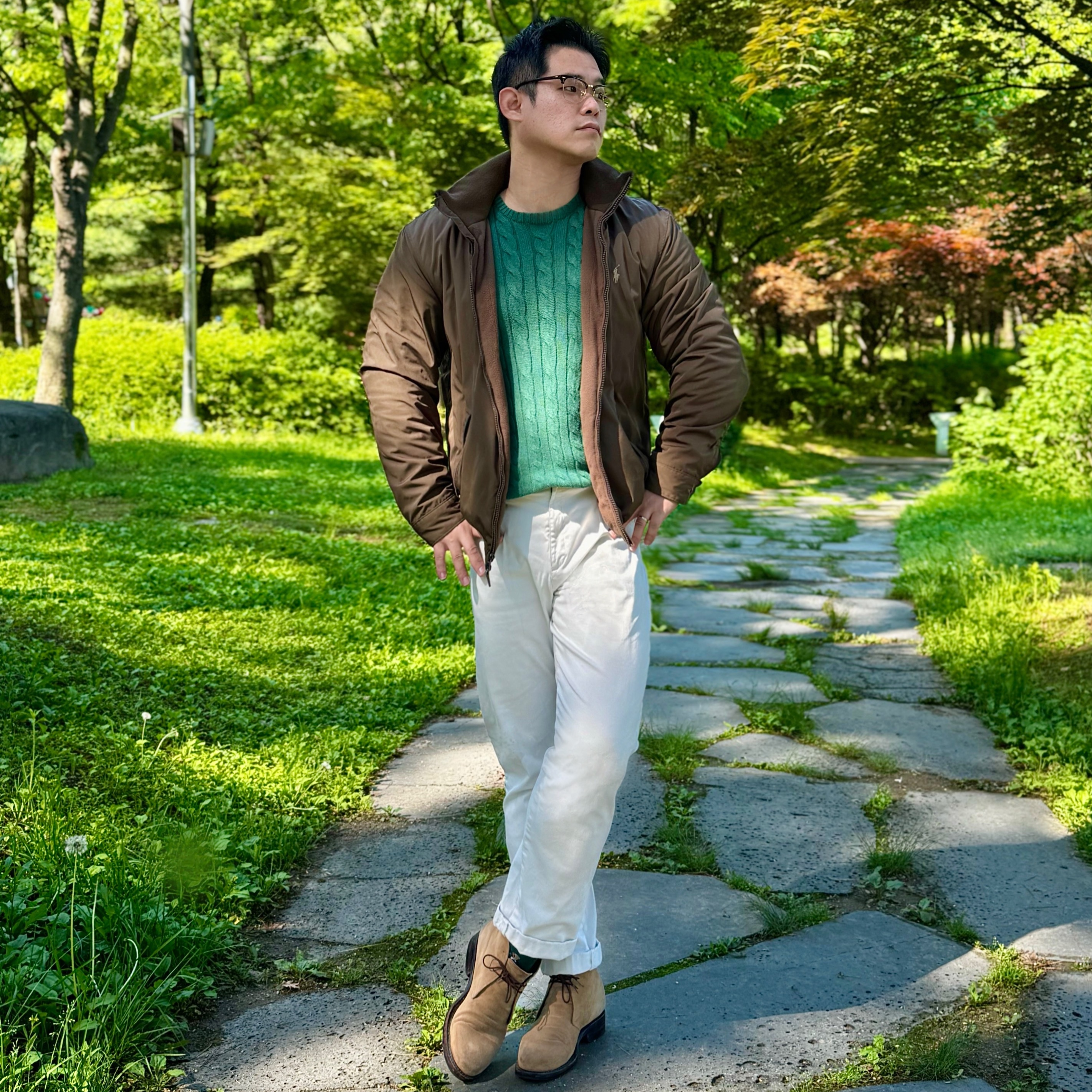 [30%적립] Polo Ralph Lauren Cable Knit Cotton Sweater Grey 착용 스타일 - 3