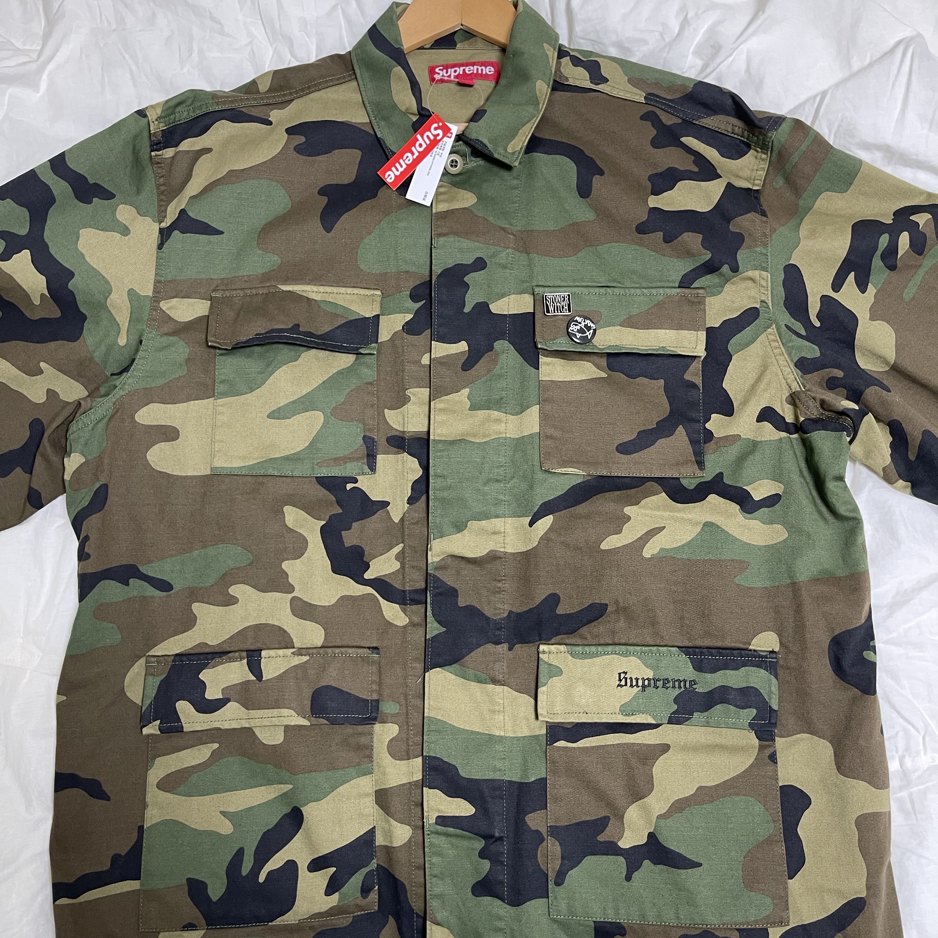 Supreme x Melvins BDU Jacket Woodland Camo - 24SS 착용 스타일 - 3