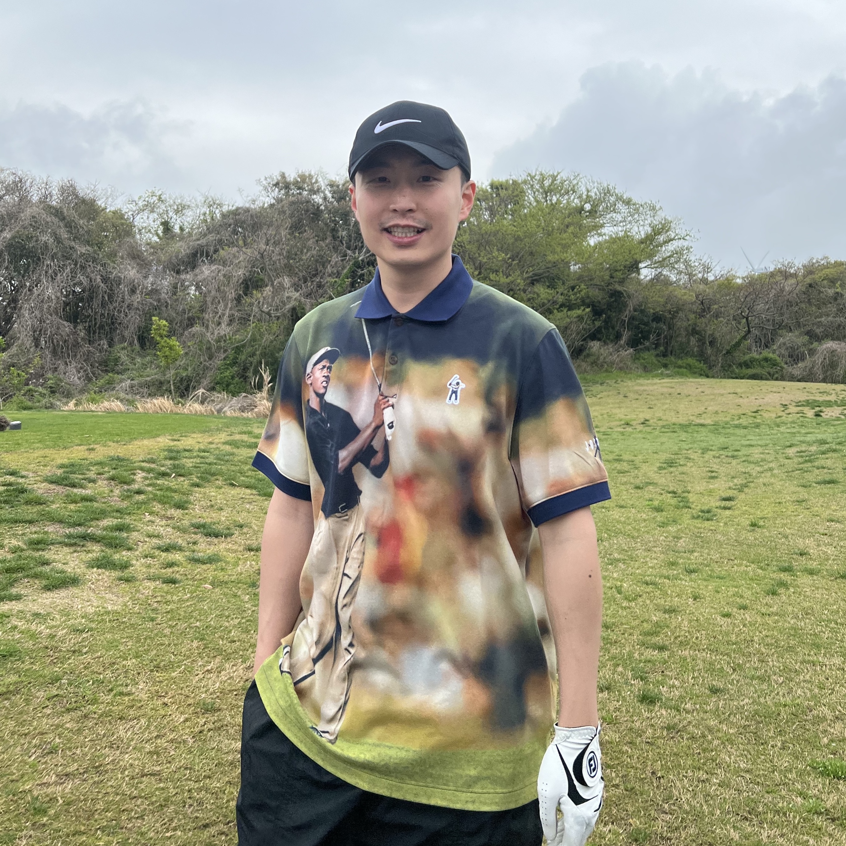 Jordan x Eastside Golf AOP Polo Shirt Midnight Navy - Asia 착용 스타일