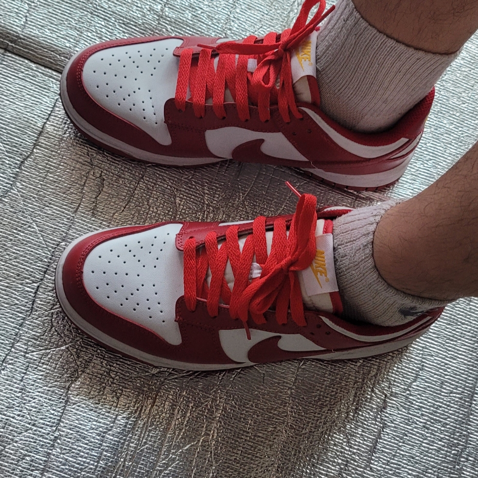 Nike Dunk Low Retro Gym Red 착용 스타일 - 1