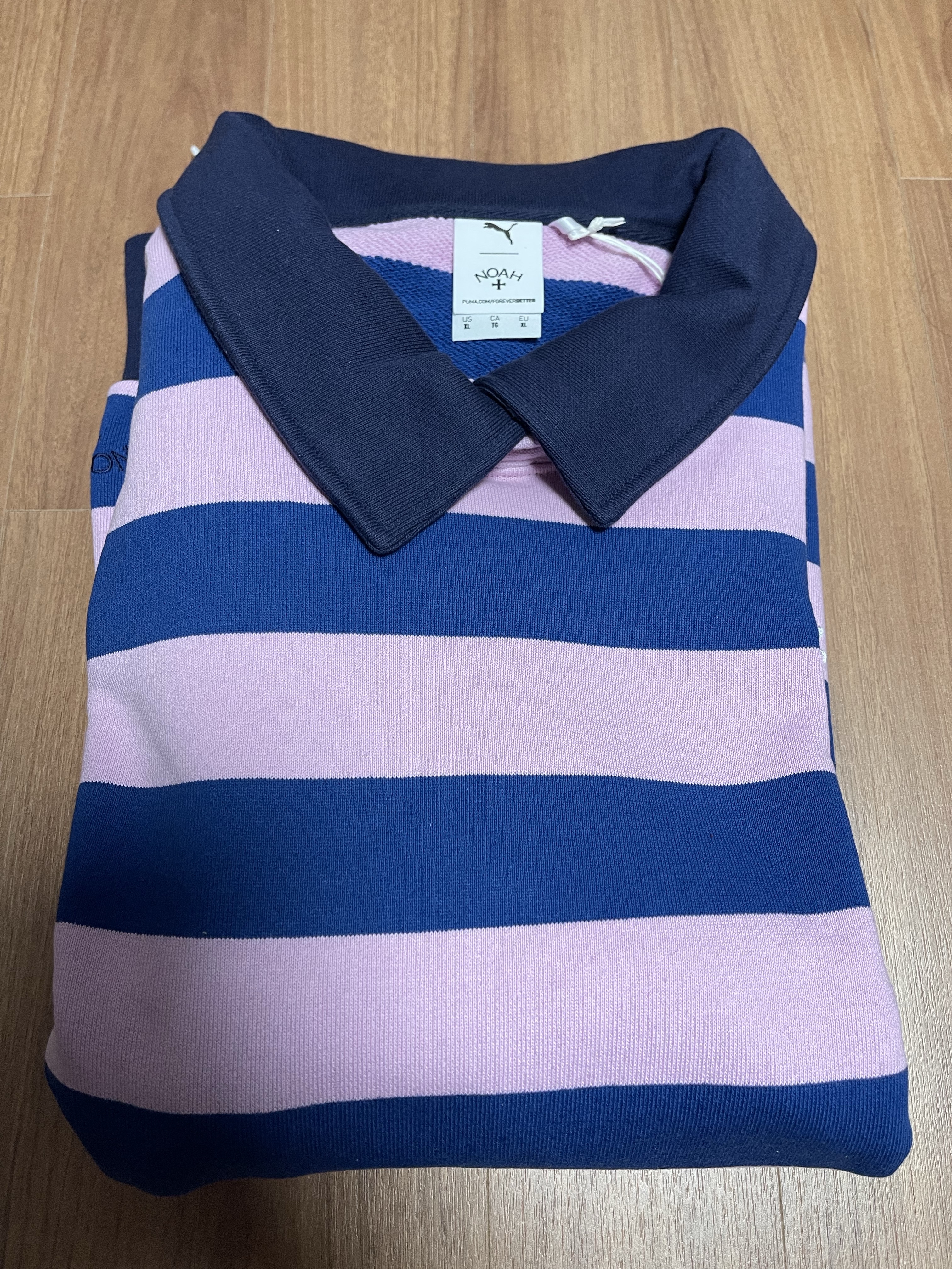 Puma x Noah Collar Sweatshirt Pink 착용 스타일 - 2