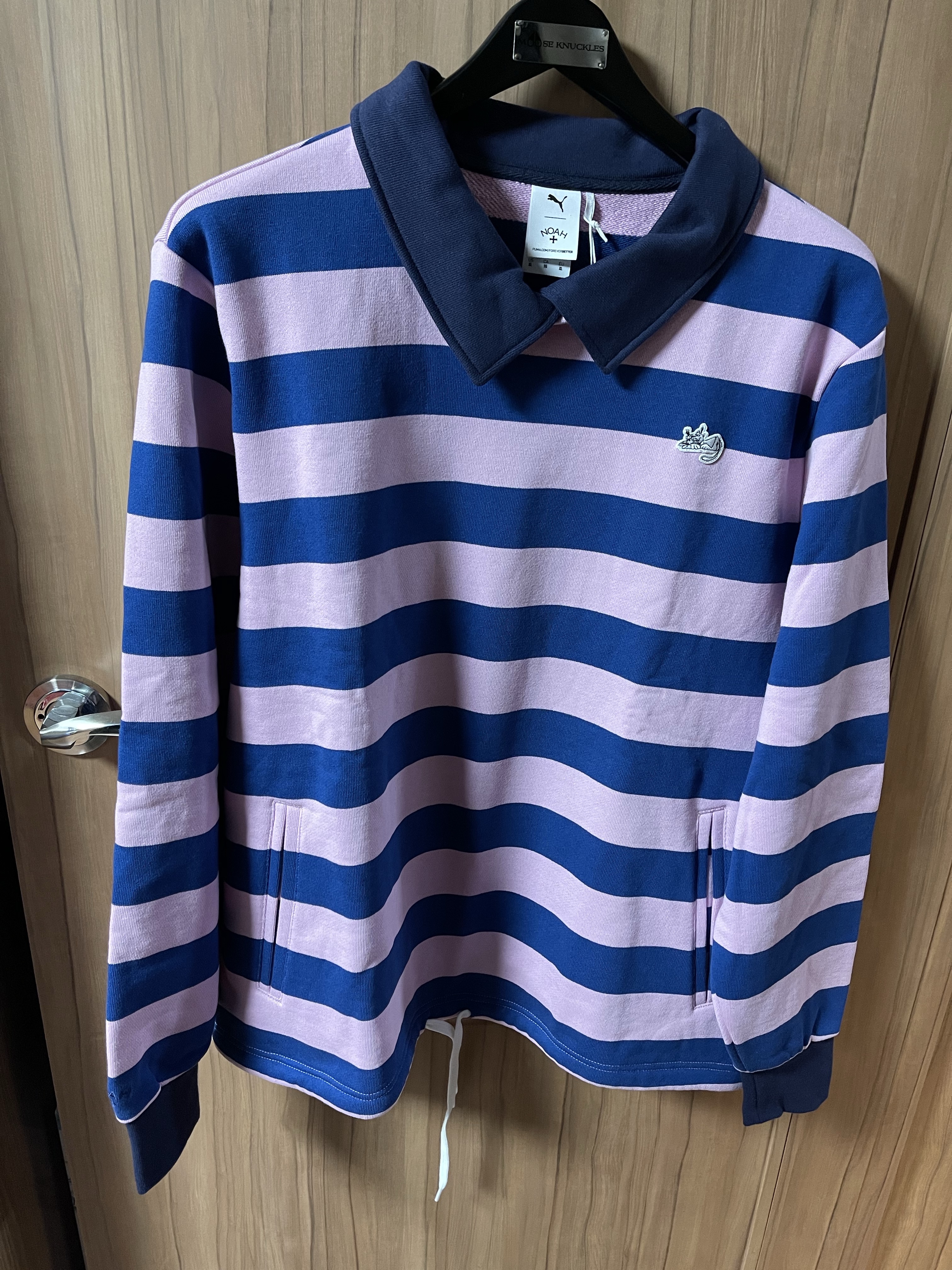 Puma x Noah Collar Sweatshirt Pink 착용 스타일 - 1