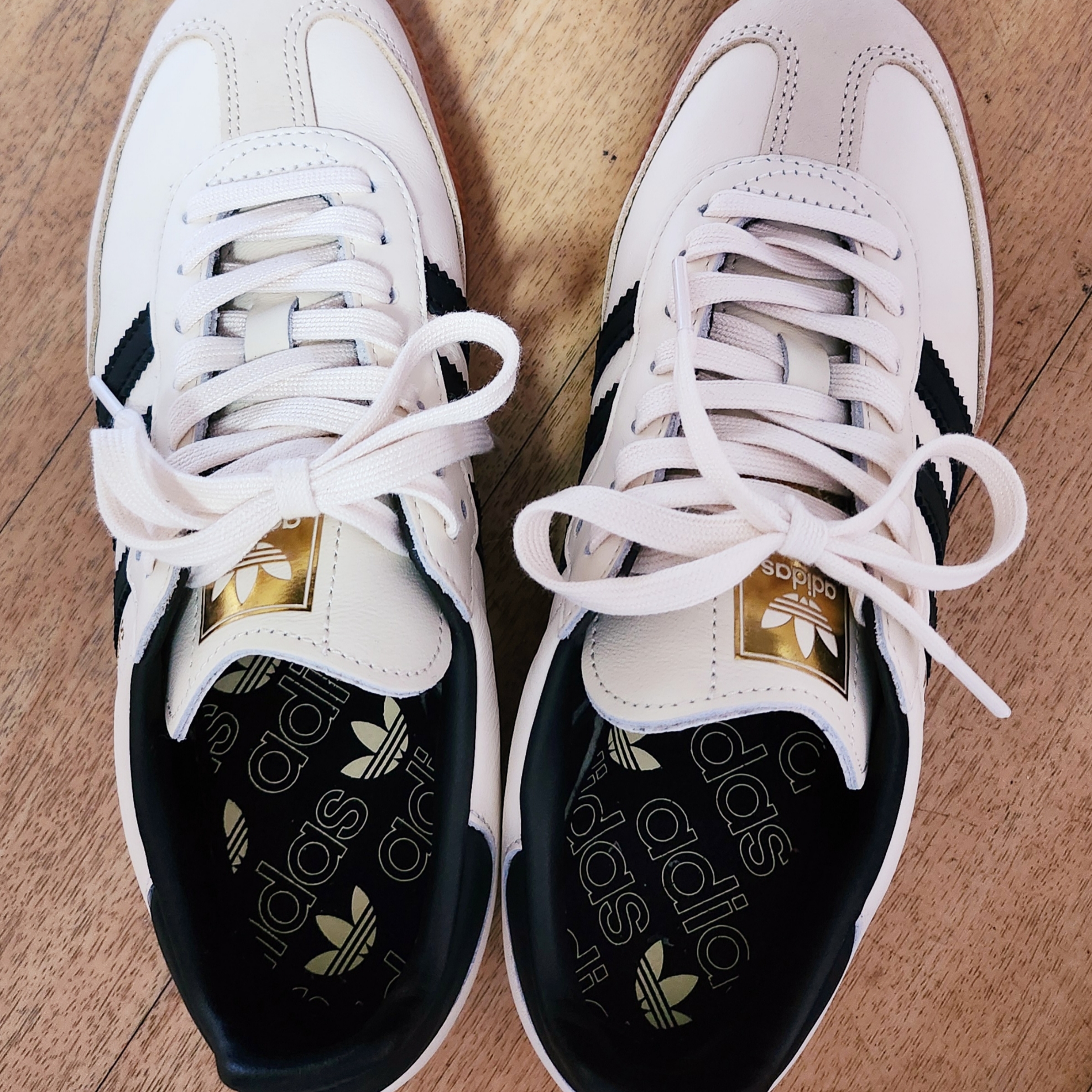 (W) Adidas Samba OG Cream White Core Black 착용 스타일