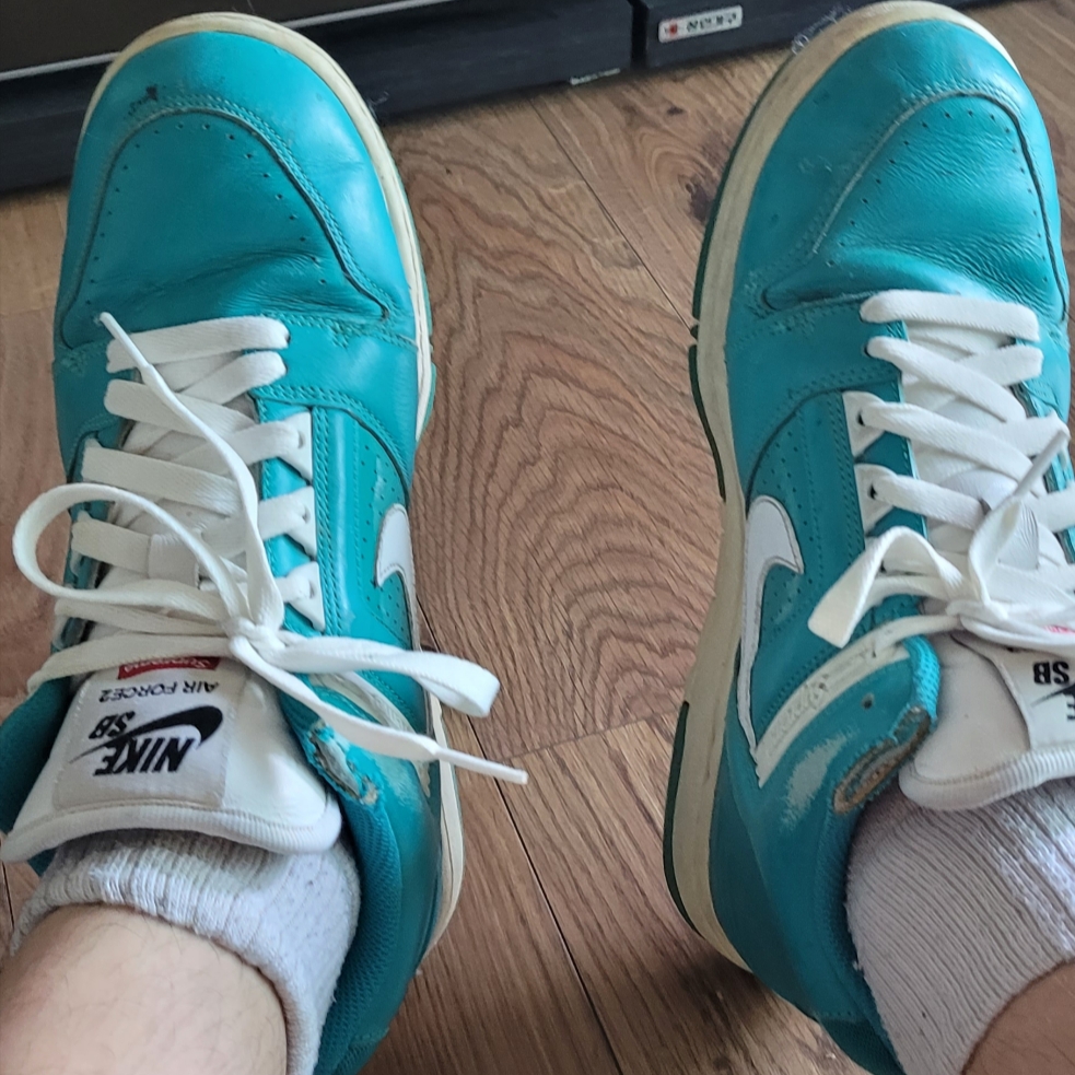 Nike x Supreme SB Air Force 2 Low Blue 착용 스타일 - 1