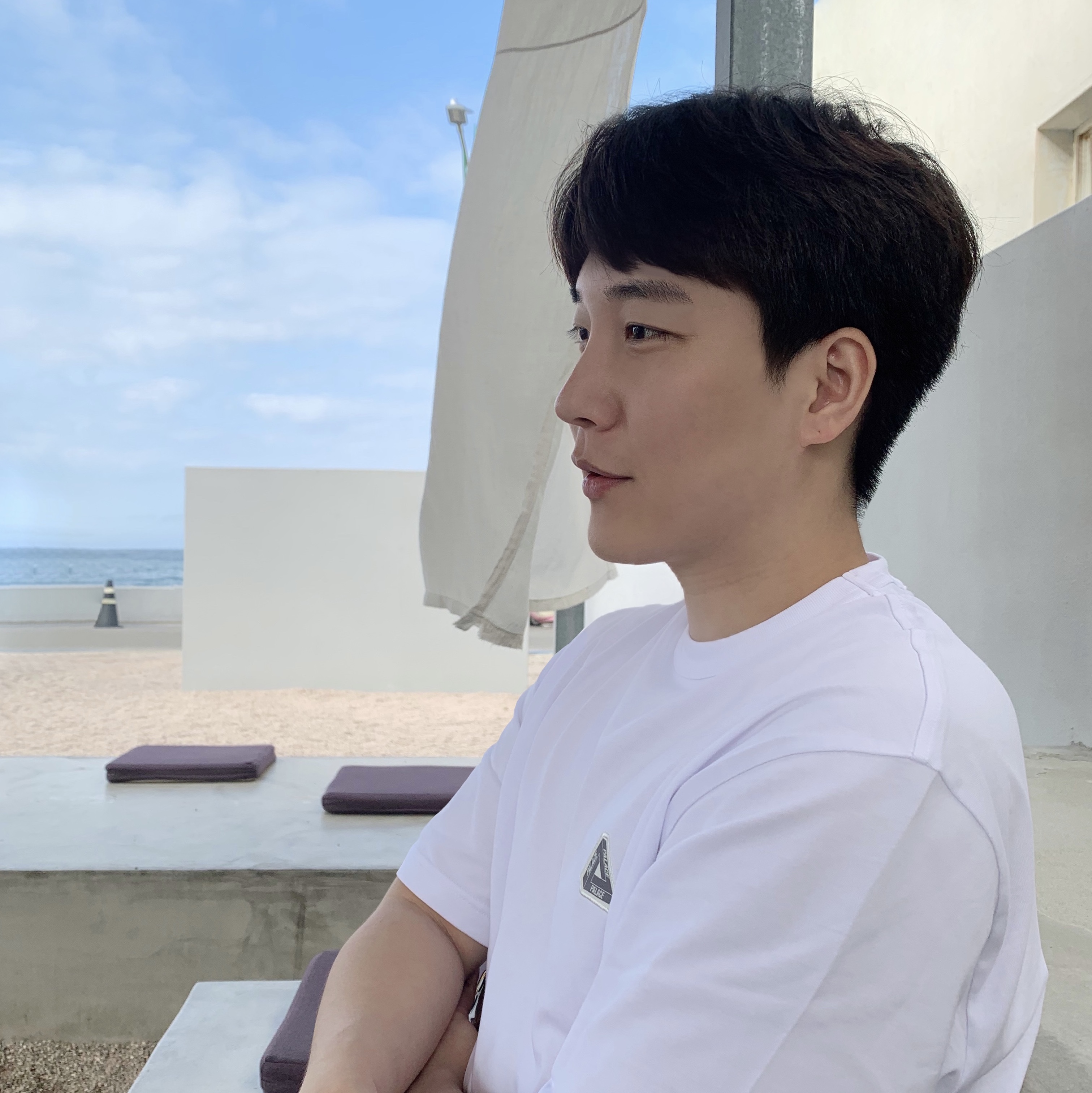 Palace Sofar T-Shirt White, Stone Island B0943 Nylon Metal Swimming Trunk Black - 21SS 착용 스타일 - 1