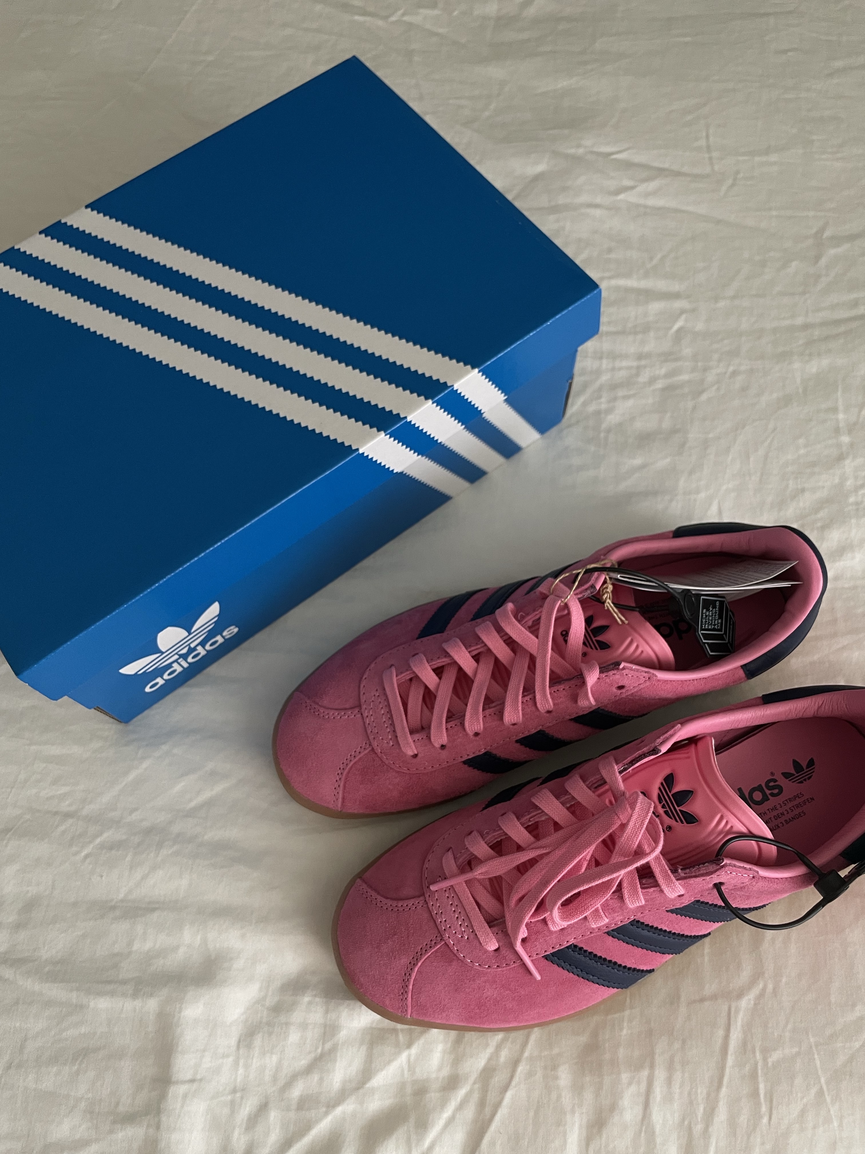 Adidas Gazelle 85 Bliss Pink Dark Blue ์ฐฉ์ฉ ์คํ์ผ - 2