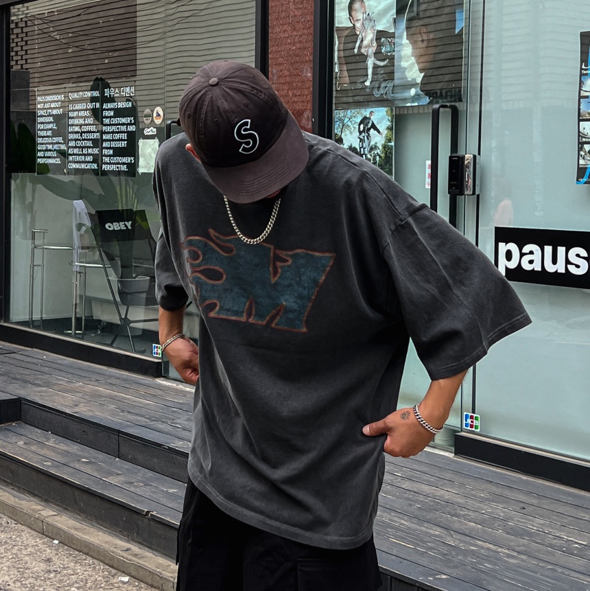 Adidas Yeezy 500 Utility Black 2022/2023, Supreme 2-Tone S Logo 6-Panel Black - 24SS 착용 스타일 - 5