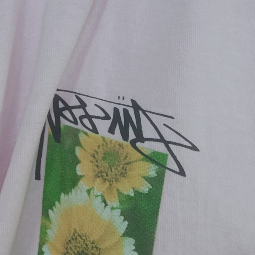 Stussy Flower Grid Pigment Dyed T-Shirt Blush 착용 스타일 - 2