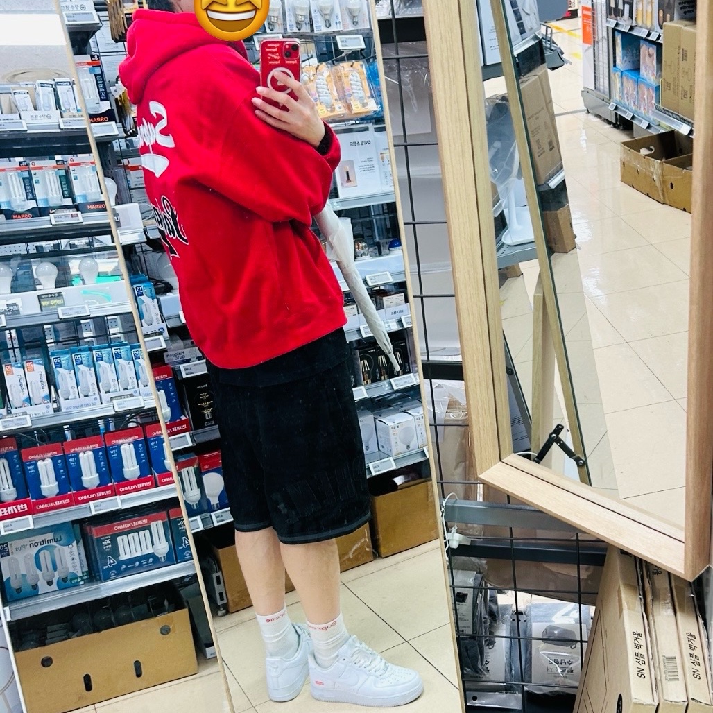 Supreme Salvation Zip Up Hooded Sweatshirt Red - 24SS, Nike x Supreme Air Force 1 Low White 착용 스타일 - 4