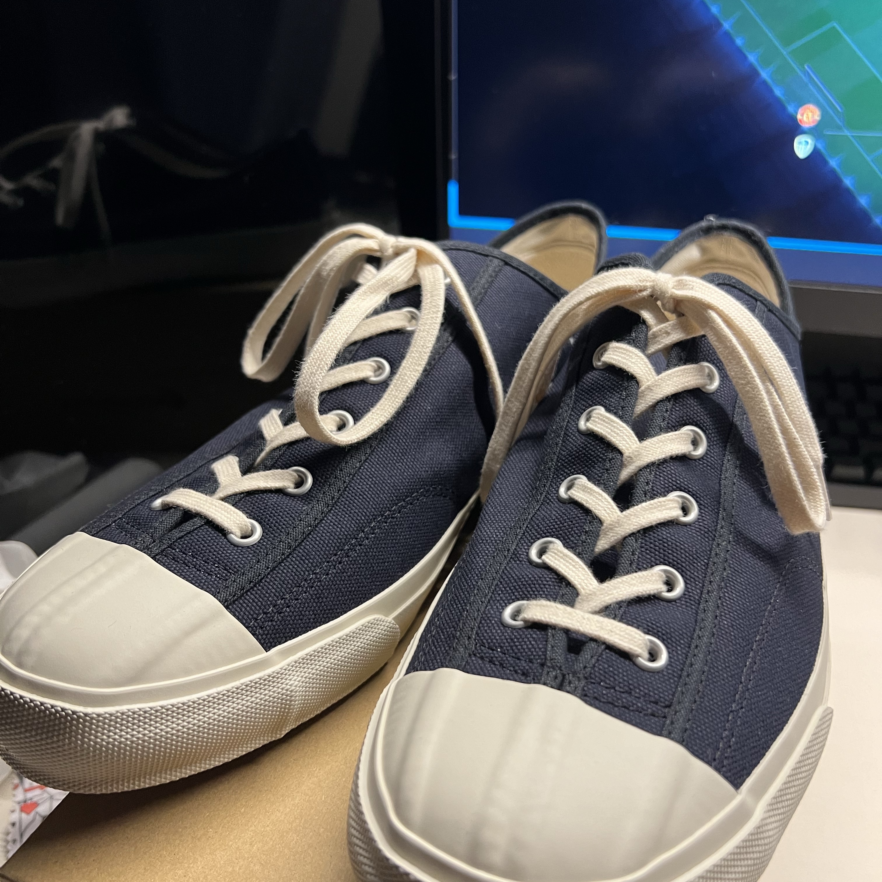 Moonstar Fine Vulcanized Gym Classic Dark Navy 착용 스타일