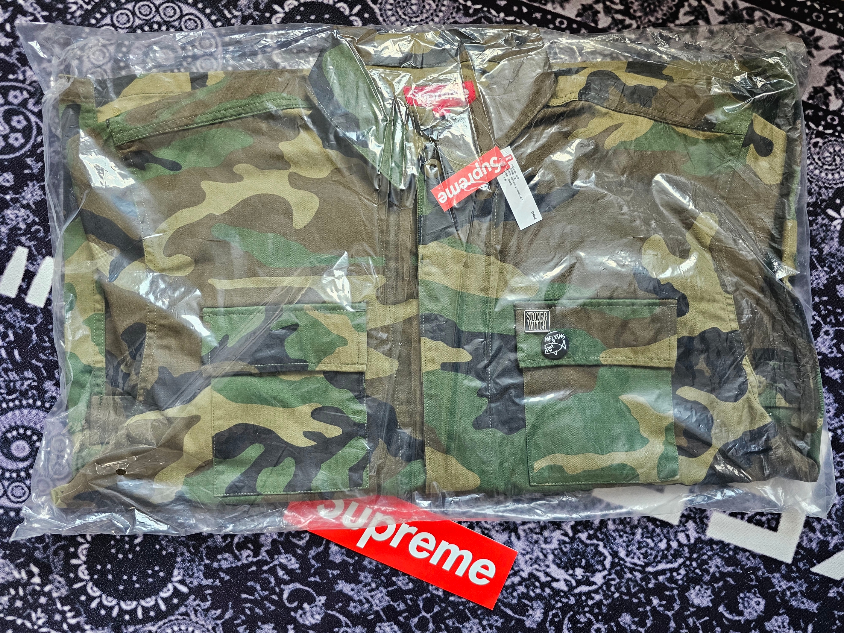 Supreme x Melvins BDU Jacket Woodland Camo - 24SS 착용 스타일