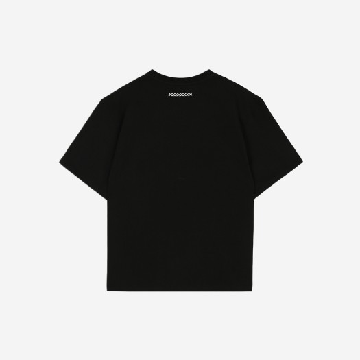준느 T18 오버핏 백 로고 티셔츠 블랙
