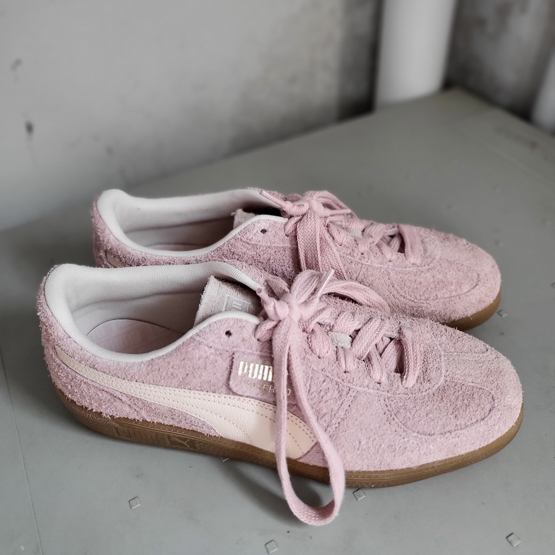 Puma Palermo Hairy Rose Quartz Rosebay 착용 스타일