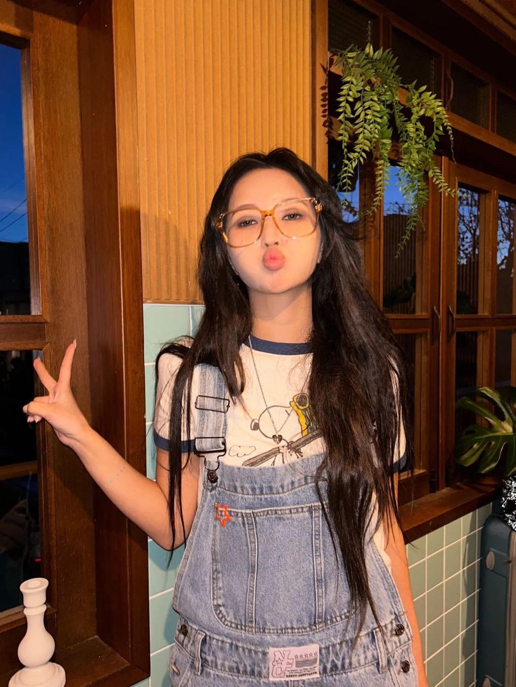 Levi's x ERL Denim Overalls Light Indigo, (W) Ganni Light Stripe Denim Overalls Mid Blue Stone 착용 스타일 - 3
