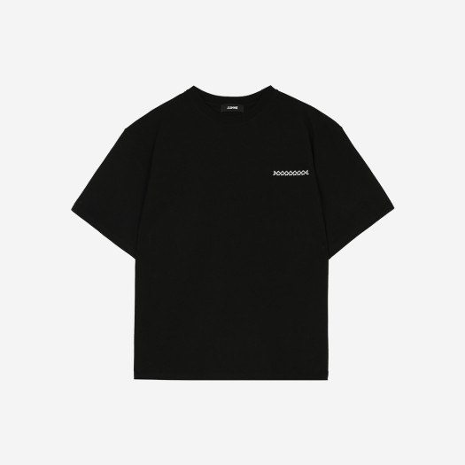 준느 T18 오버핏 프론트 로고 티셔츠 블랙