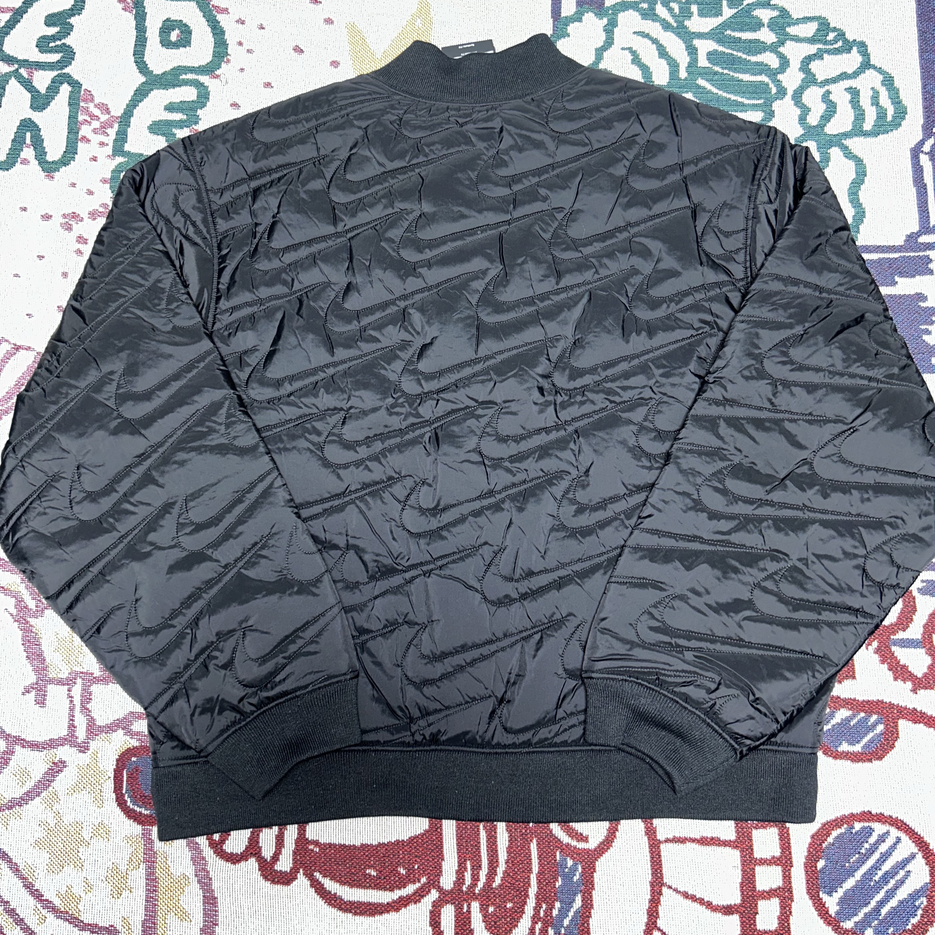 Nike NSW Swoosh Quilted Jacket Black - Asia 착용 스타일 - 4