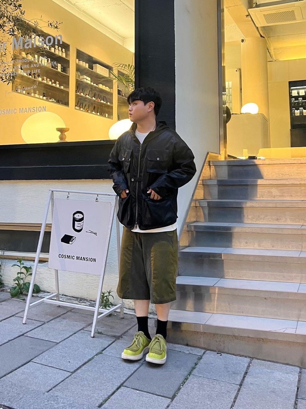 (W) MM6 Maison Margiela M Logo T-Shirt Palladium 착용 스타일
