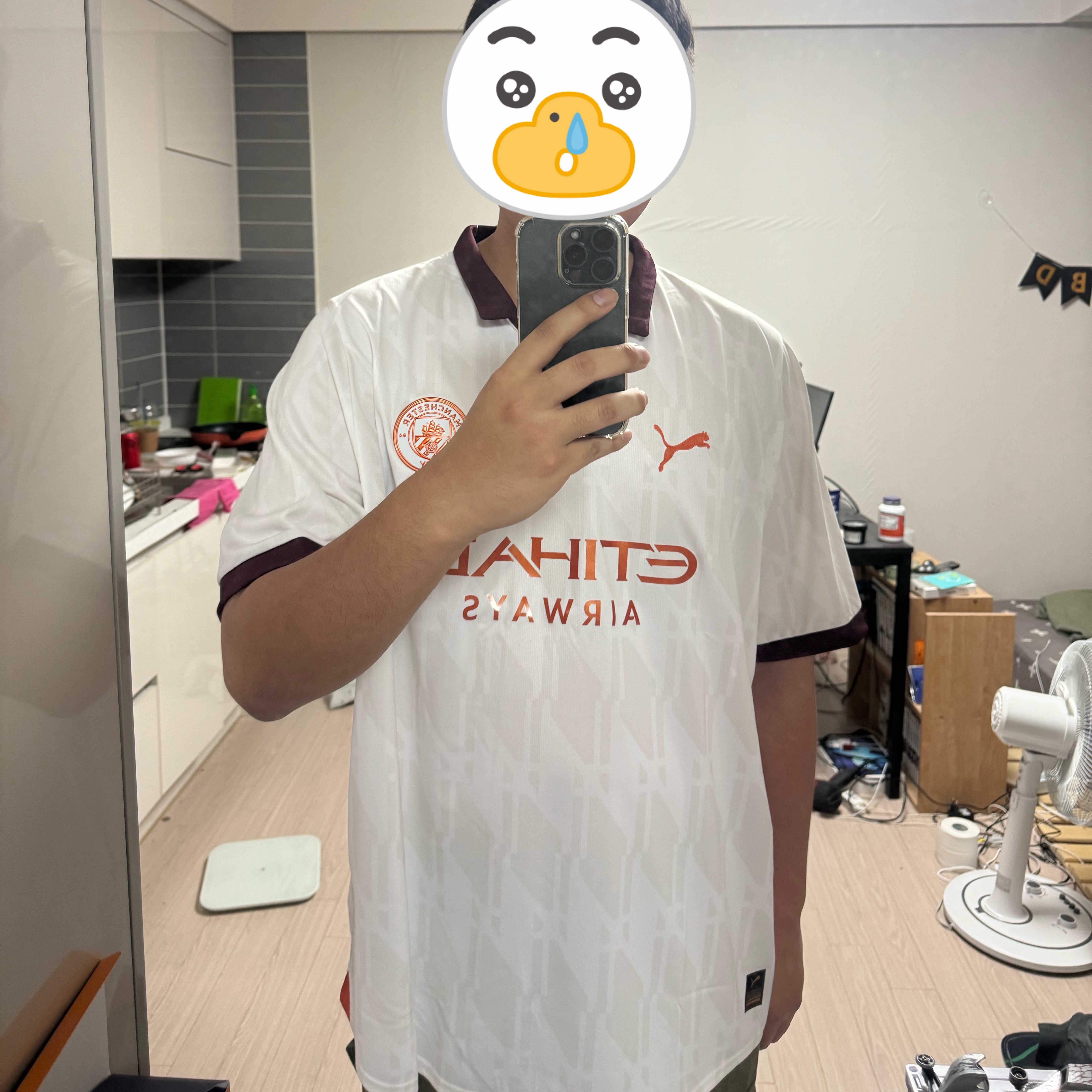 Puma Manchester City 2023/24 Away Jersey White Aubergine (Non Marking Ver.) 착용 스타일