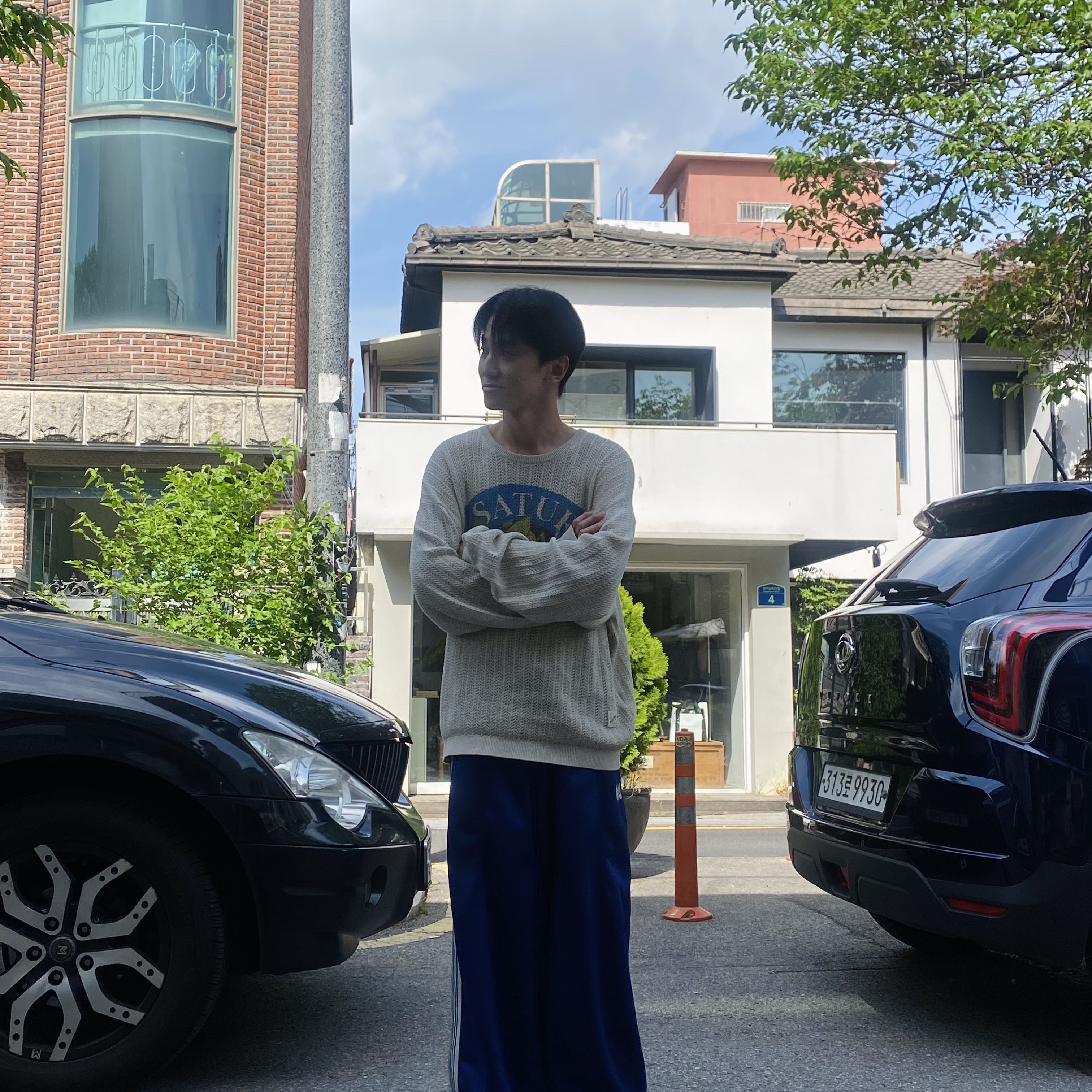 Needles H.D. Track Pants Poly Smooth Royal, New Balance 992 Made in USA Grey - D Standard 착용 스타일 - 4