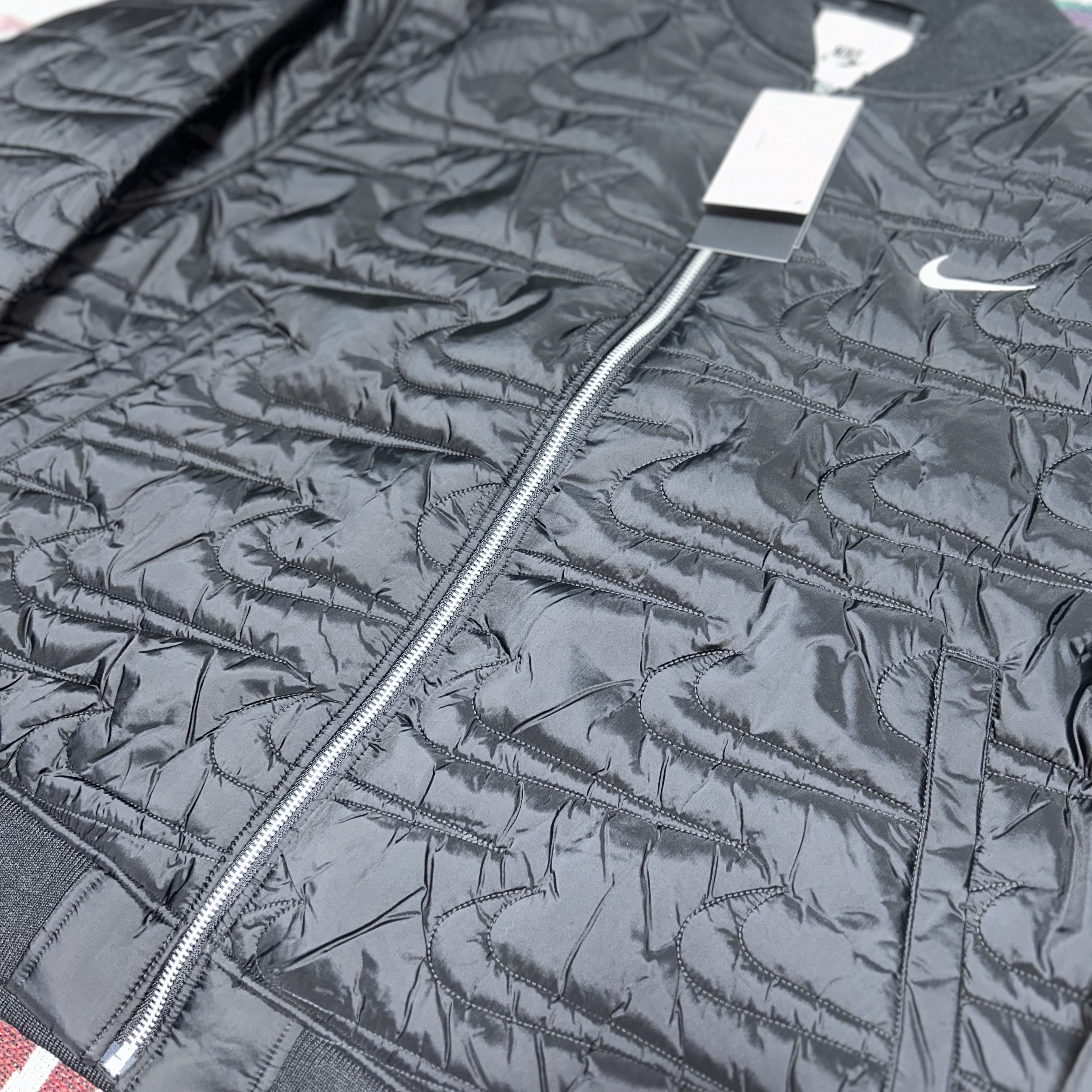 Nike NSW Swoosh Quilted Jacket Black - Asia 착용 스타일 - 3