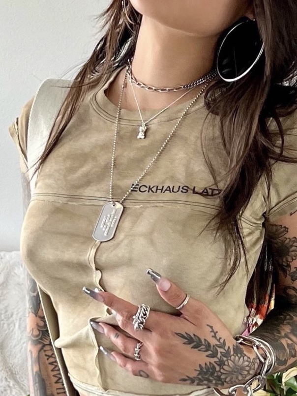 Eckhaus Latta Women Lapped Baby Tee Demitasse Edge 착용 스타일